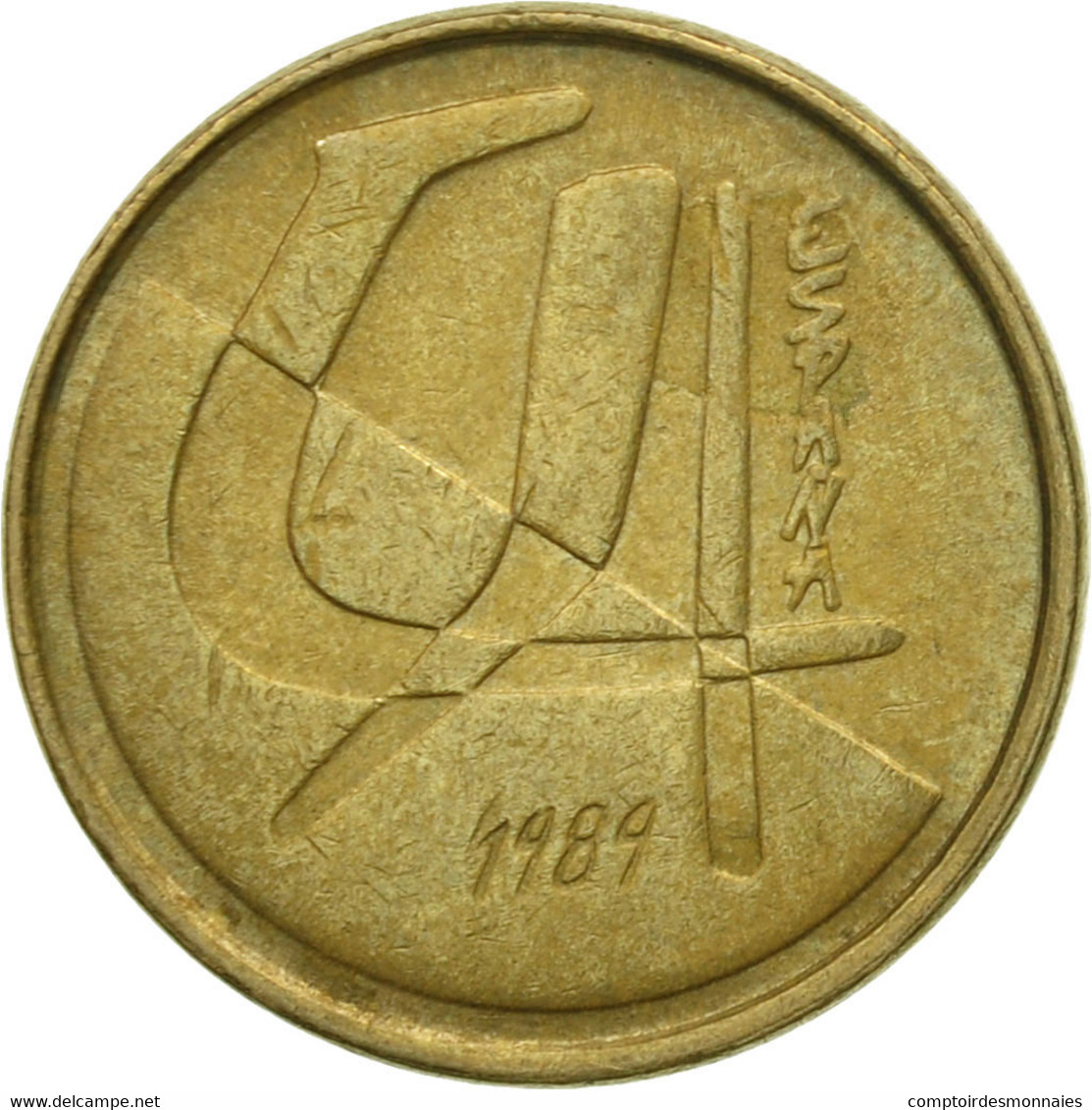 Monnaie, Espagne, Juan Carlos I, 5 Pesetas, 1989, Madrid, TTB, Aluminum-Bronze - 5 Pesetas