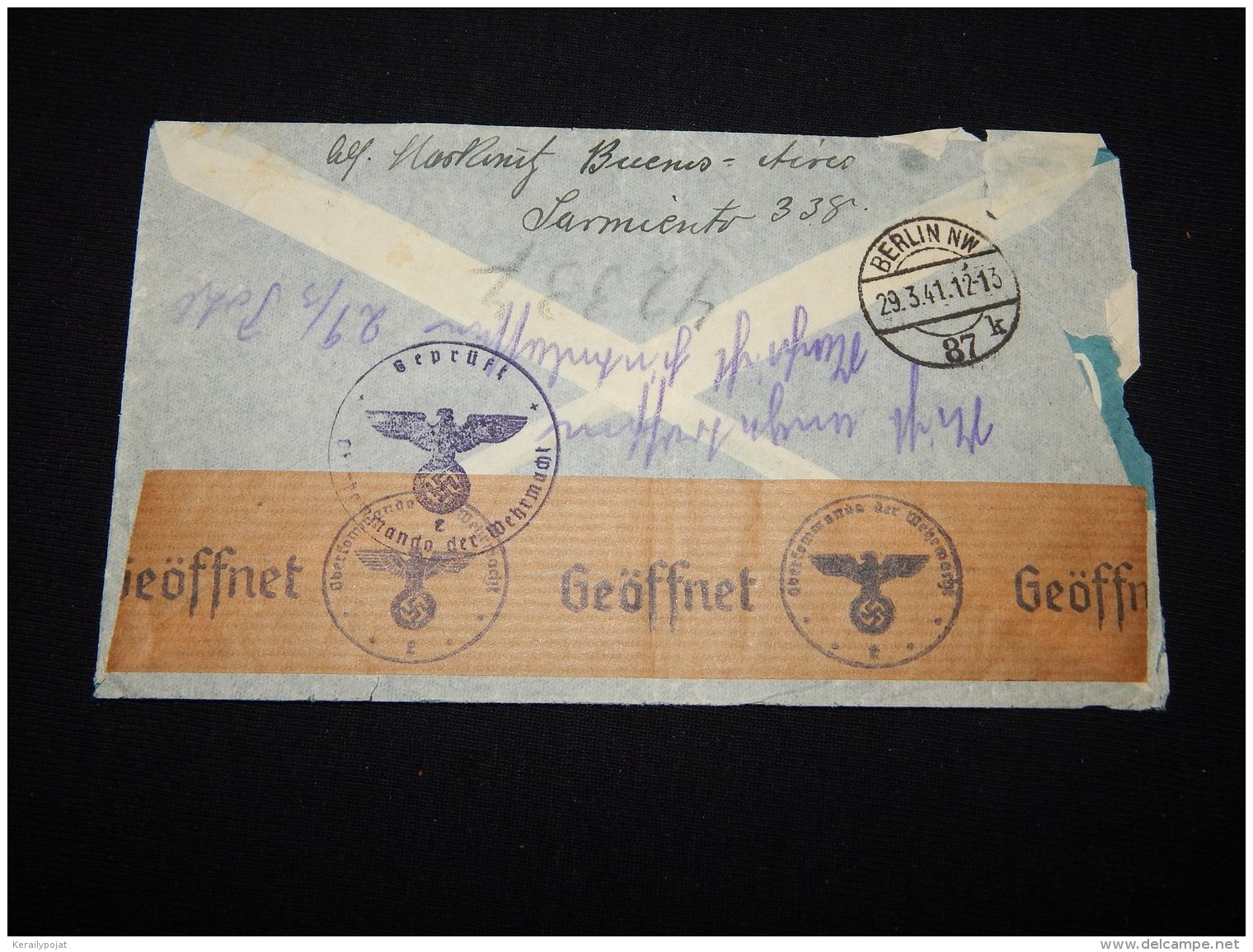 Argentina 1941 Air Mail Cover To Germany__(L-20739) - Airmail