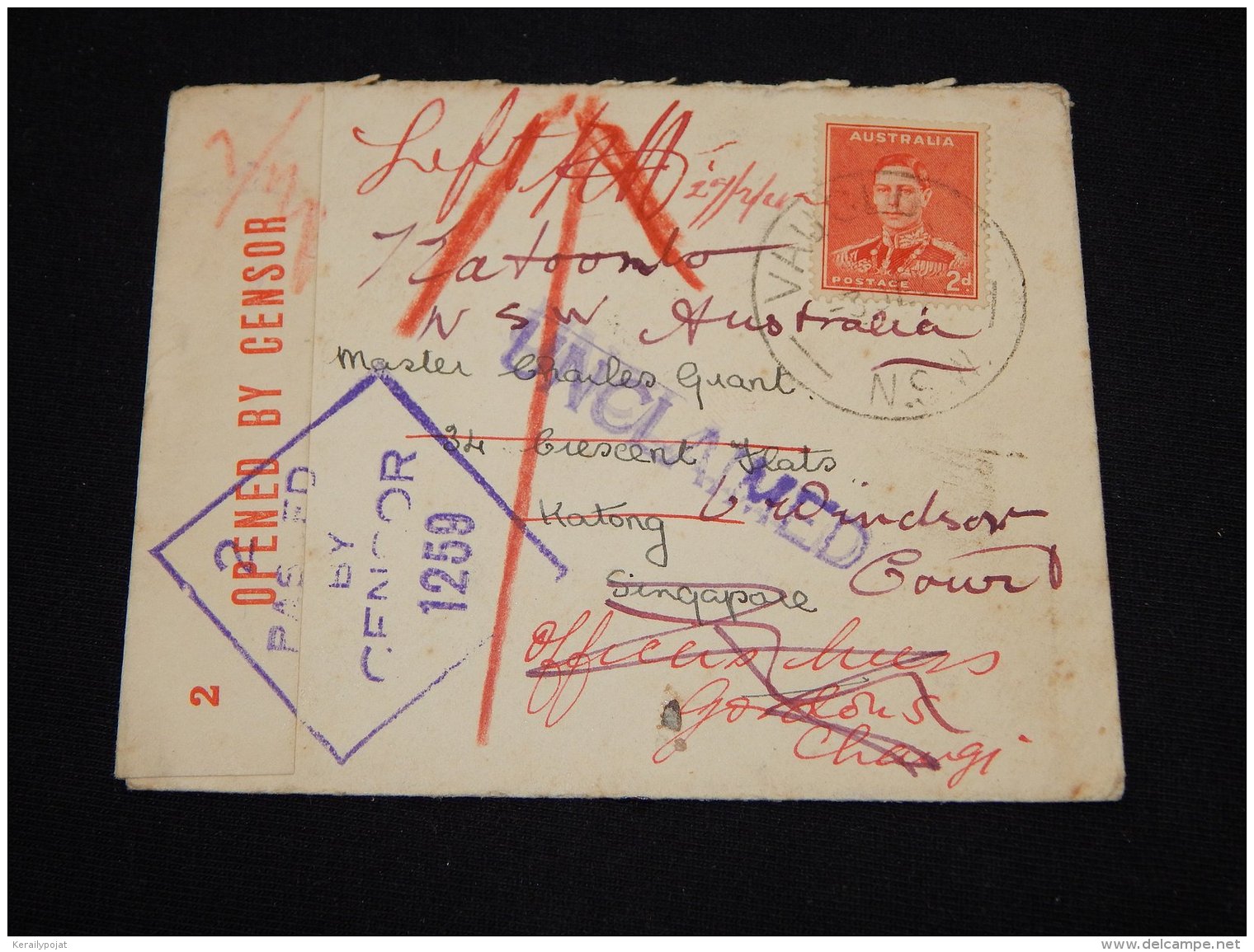 Australia 1942 Censored Unclaimed Cover__(L-21727) - Lettres & Documents