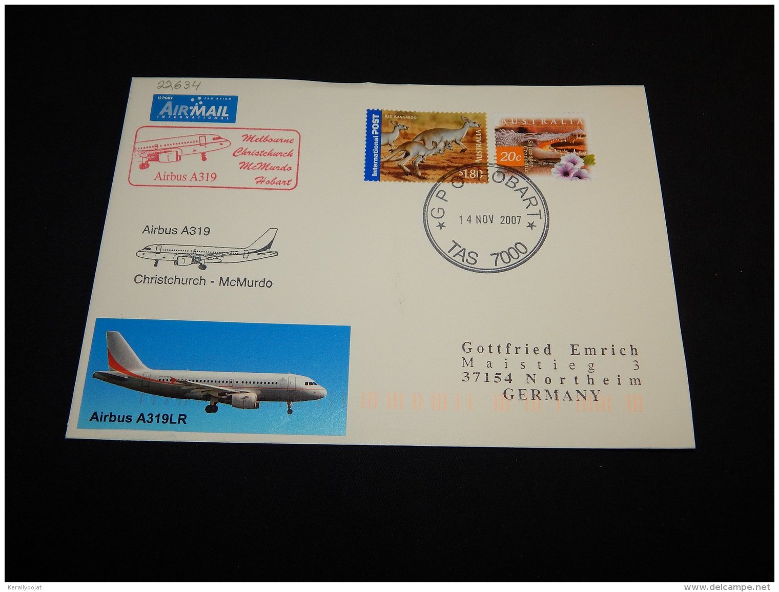 Australia 2007 Airbus Christchurch-McMurdo Air Mail Cover__(L-22634) - Covers & Documents