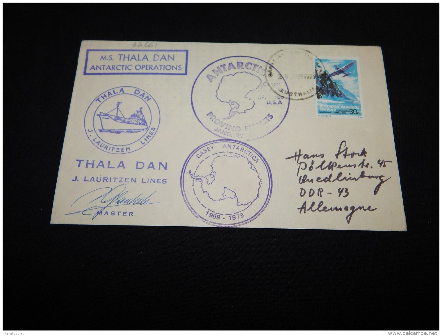 Australian Antarctic Territory 1979 Casey J.Lauritzen Lines Cover__(L-22661) - Lettres & Documents