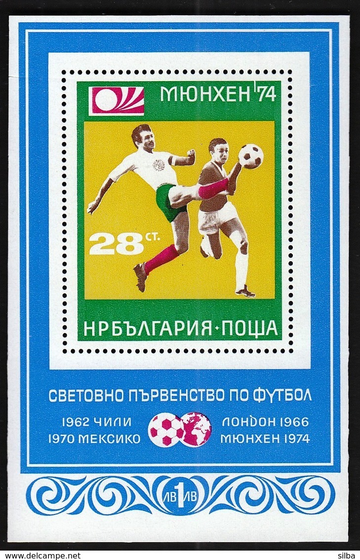 Bulgaria / Football, Soccer / World Cup Germany 1974 / Michel Bl 46 - 1974 – Germania Ovest