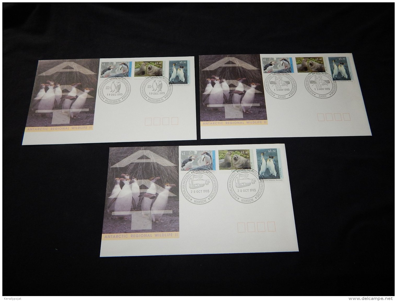 Australian Antarctic Territory 1993 Animals FDC All Four Base + Normal__(L-23657) - FDC