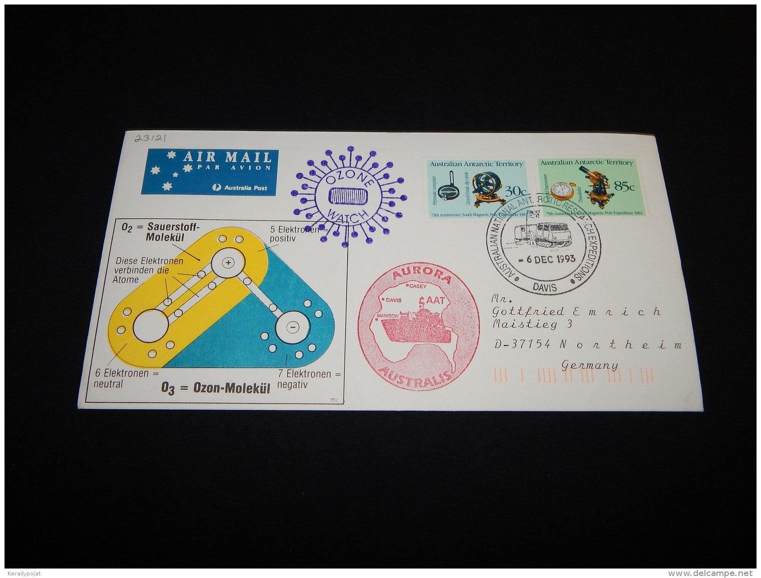 Australian Antarctic Territory 1993 Davis Ozone Watch Cover__(L-23121) - Brieven En Documenten