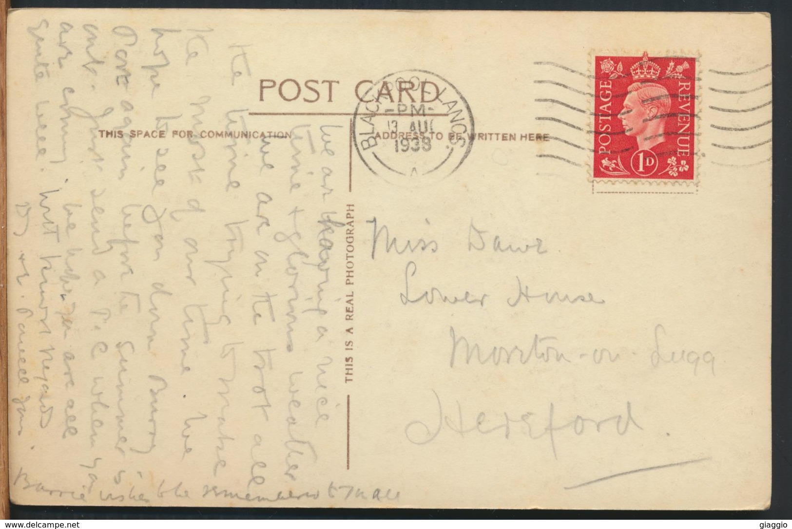 °°° 11610 - ROUGH SEA , NORTH PROMENADE , BLACKPOOL - 1938 With Stamps °°° - Blackpool