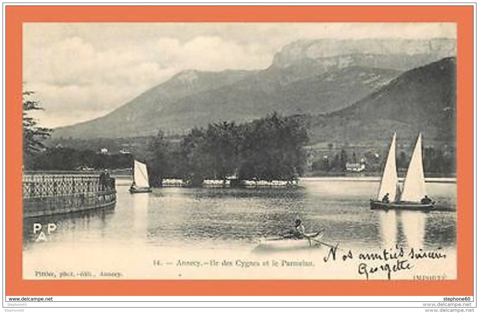 A487 / 435 74 - ANNECY Ile Des Cygnes Et Le Parmelan - Autres & Non Classés