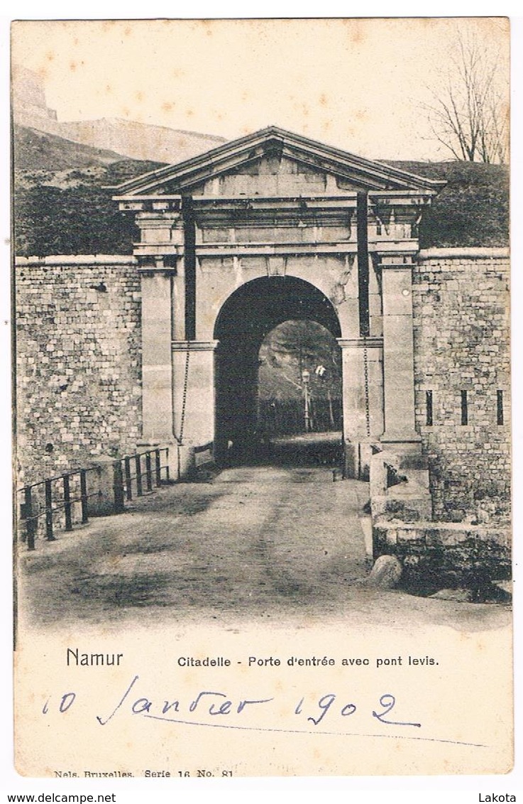 CPA Dos Non Divisé : NAMUR Citadelle - Porte D'entrée Avec Pont Levis - Porte De La Plante - Namur