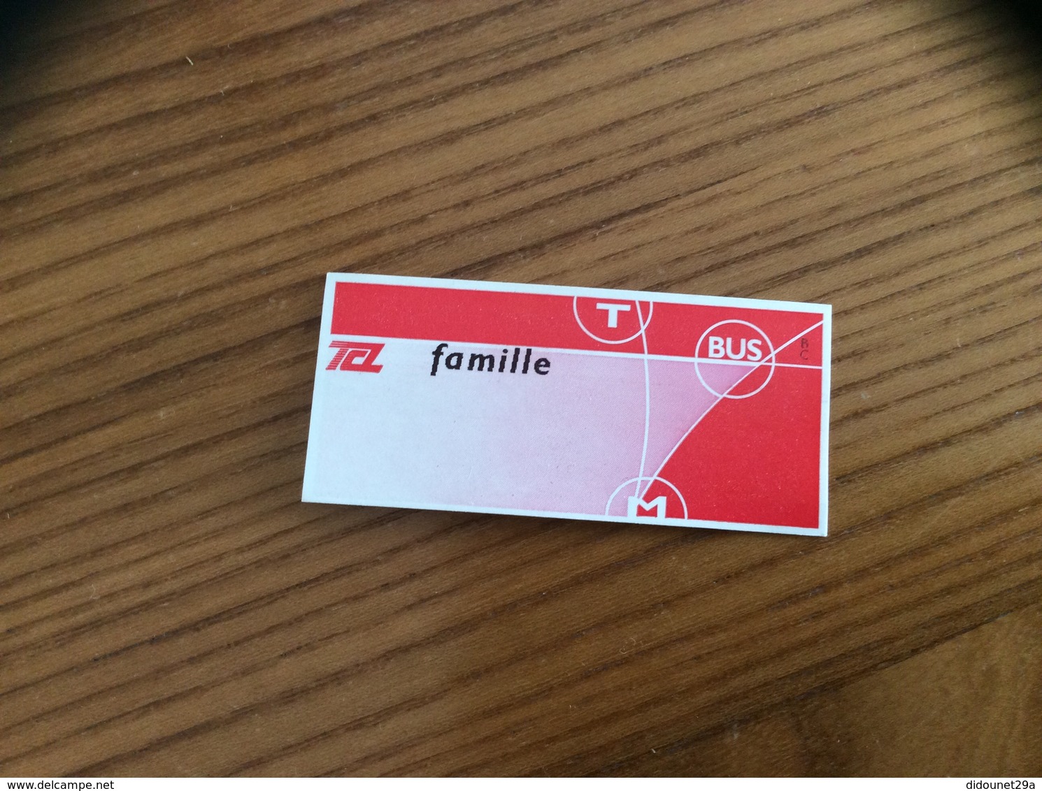 Ticket De Transport * (Bus, Métro, Tramway) TCL "famille" LYON (69) - Europe