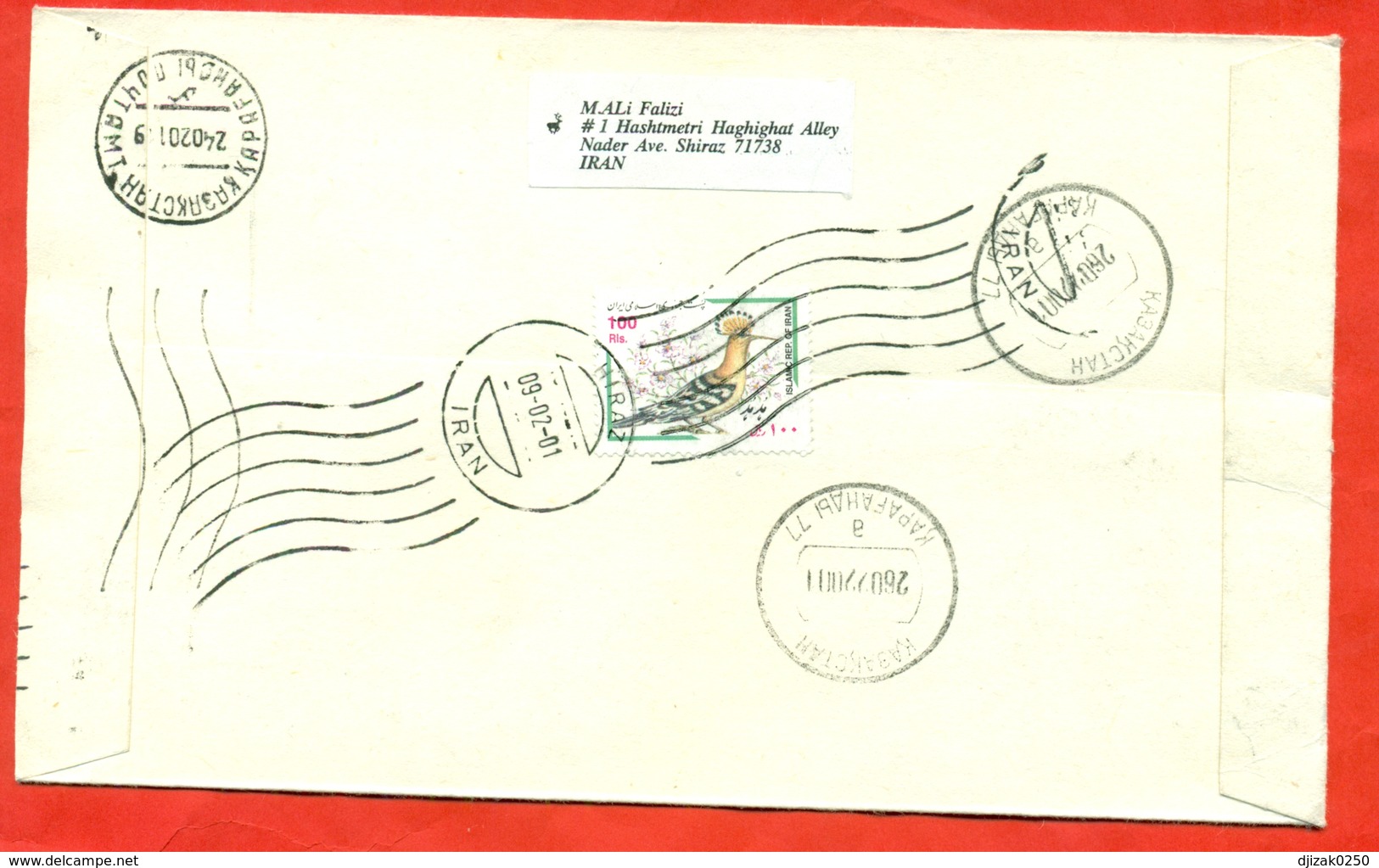 Iran 2001. Birds, Books. Envelopes Passed The Mail. Airmail. - Iran