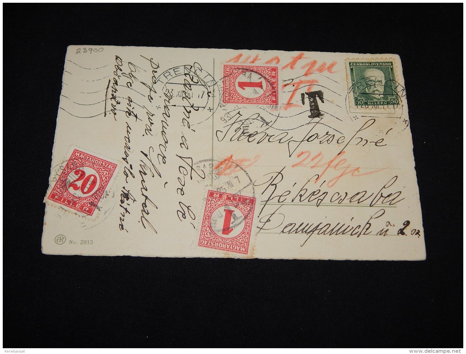 Czechoslovakia 1931 Trencin Postafe Due Postcard To Hungary__(L-23900) - Covers & Documents