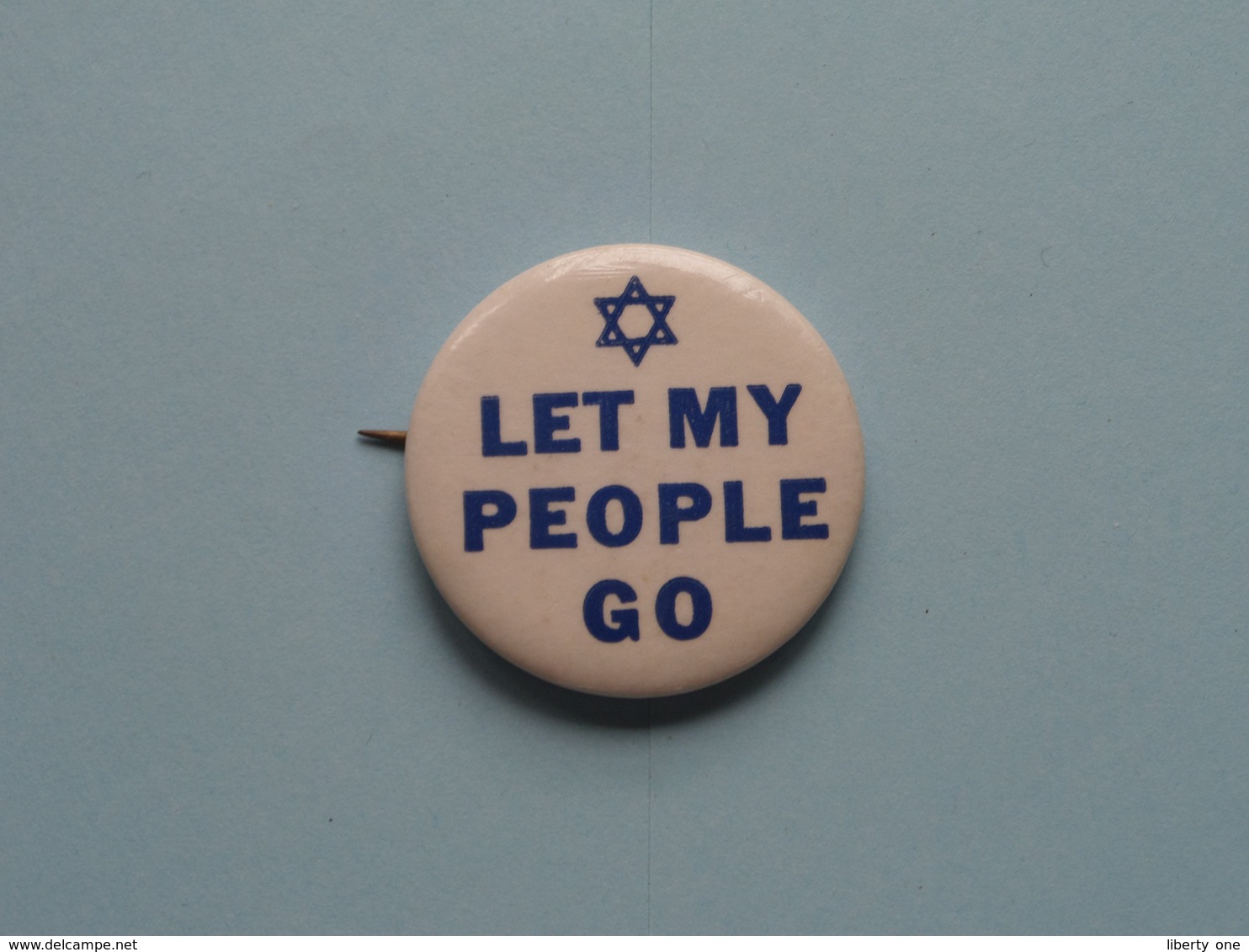 " LET MY PEOPLE GO " - Old BUTTON ( From The '60 / '70 ) Edit. > U.S.A. ( +/- 3,5 Cm. ) See Detail ! - Zonder Classificatie