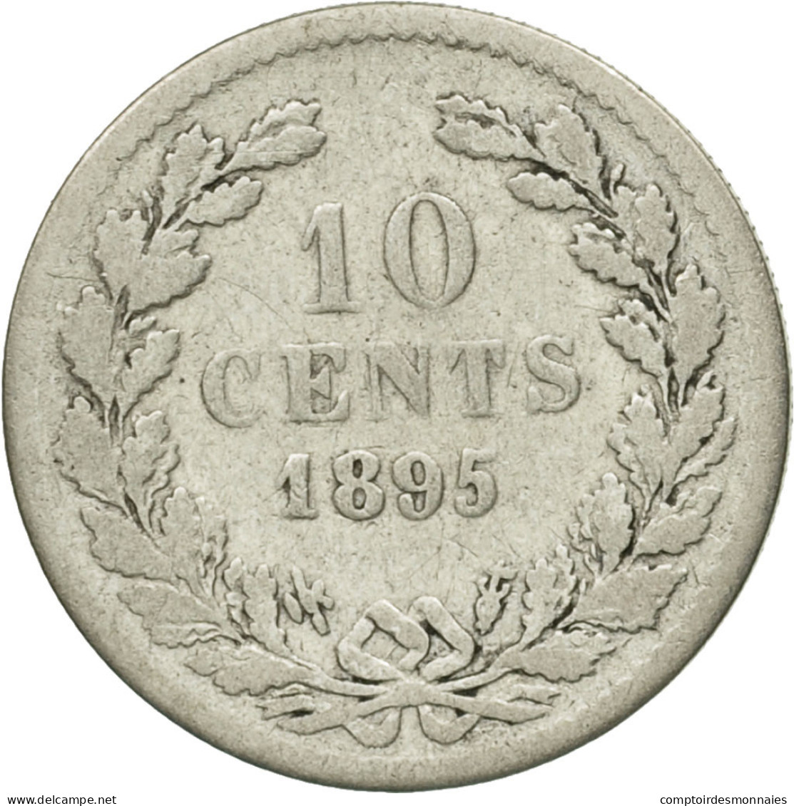 Monnaie, Pays-Bas, Wilhelmina I, 10 Cents, 1895, TB+, Argent, KM:116 - 10 Cent