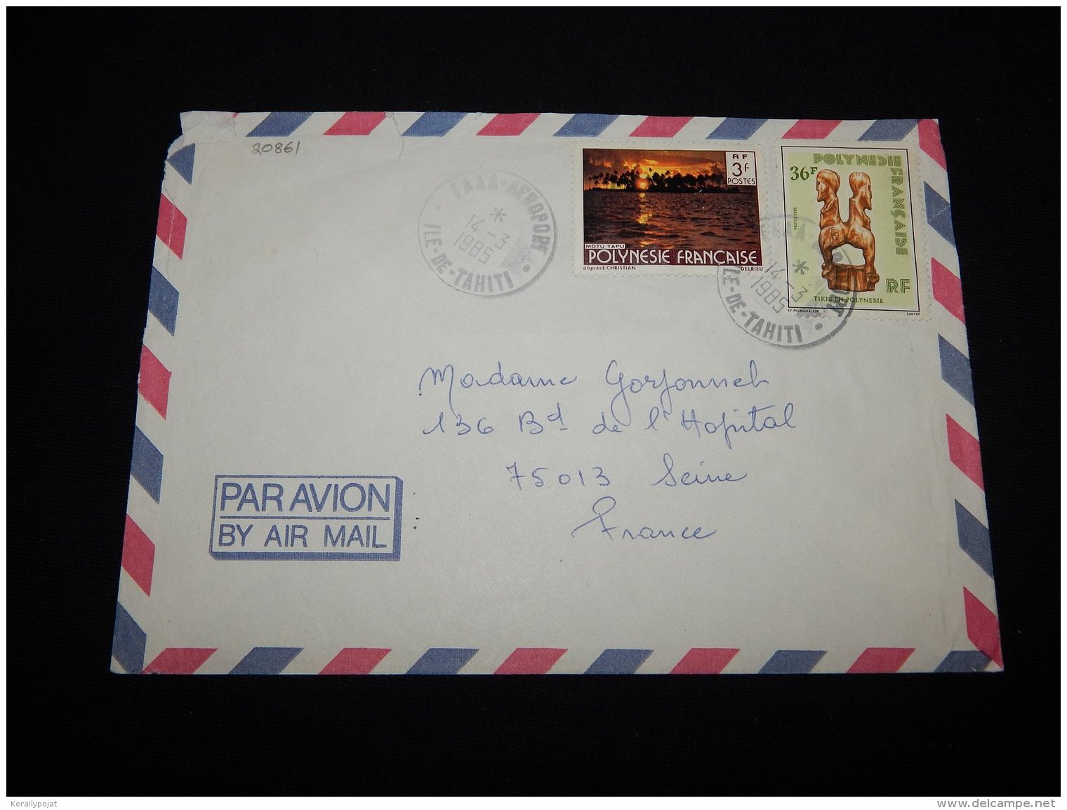 French Polynesia 1985 Tahiti Air Mail Cover To France__(L-20861) - Lettres & Documents