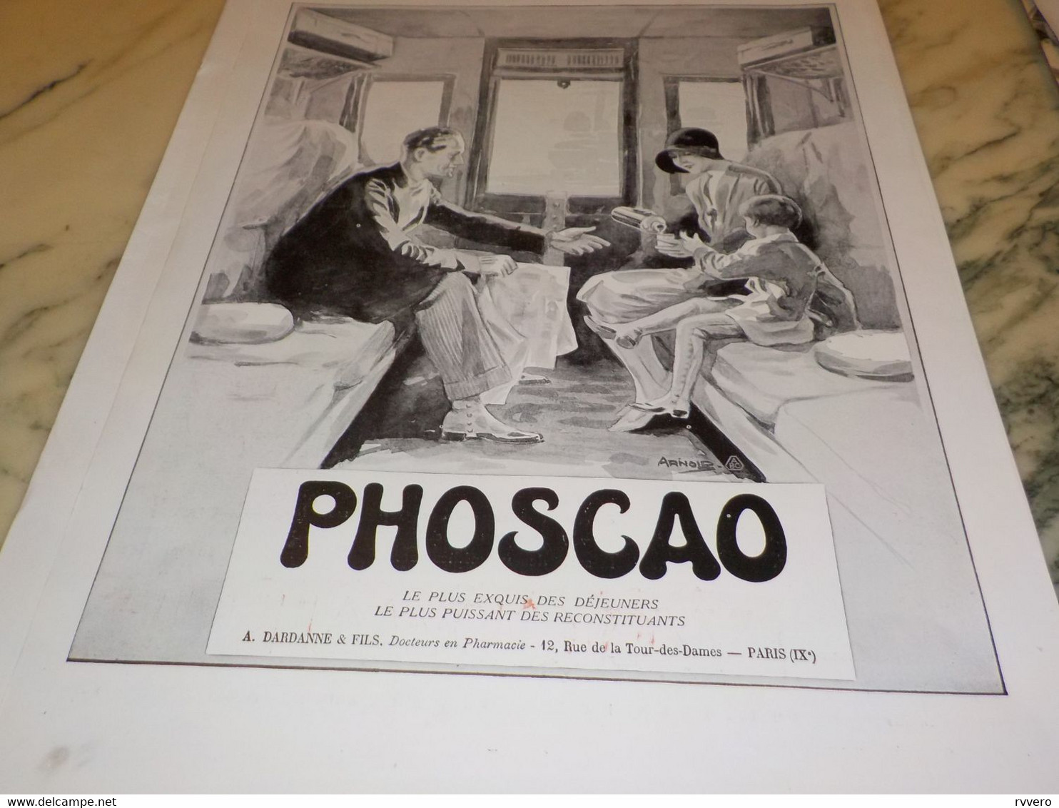 ANCIENNE PUBLICITE EN TRAIN  CHOCOLAT PHOSCAO  EXQUIS 1930 - Affiches