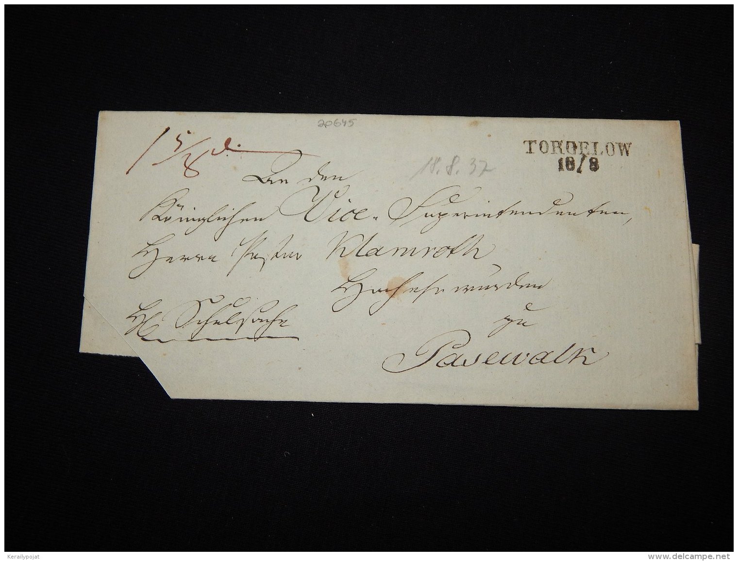 Germany 1837 Torgelow Prephilately Letter__(L-20645) - Prefilatelia