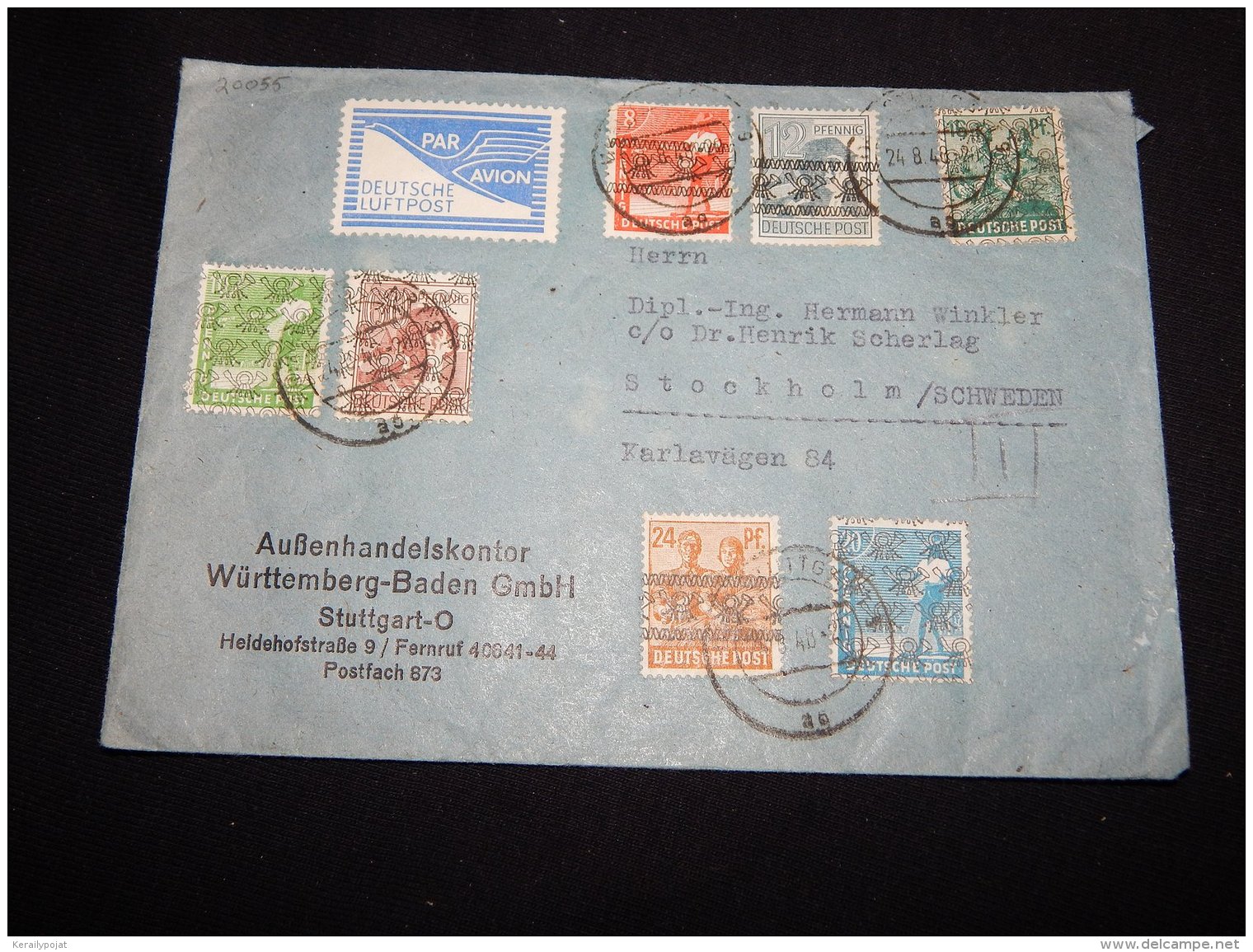 Germany Bizone 1948 Stuttgart Handelskontor Business Cover__(L-20055) - Other & Unclassified