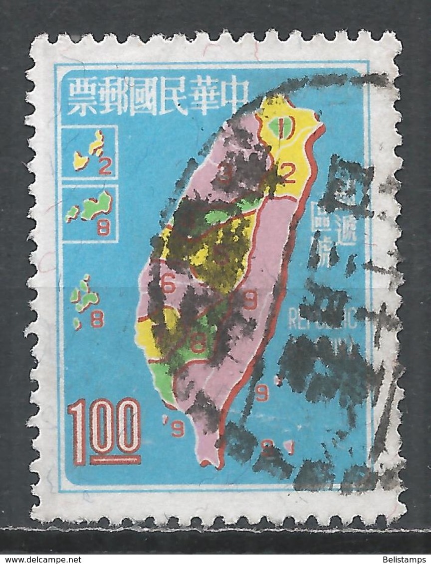 Republic Of China 1970. Scott #1680 (U) Postal Zone Map - Oblitérés