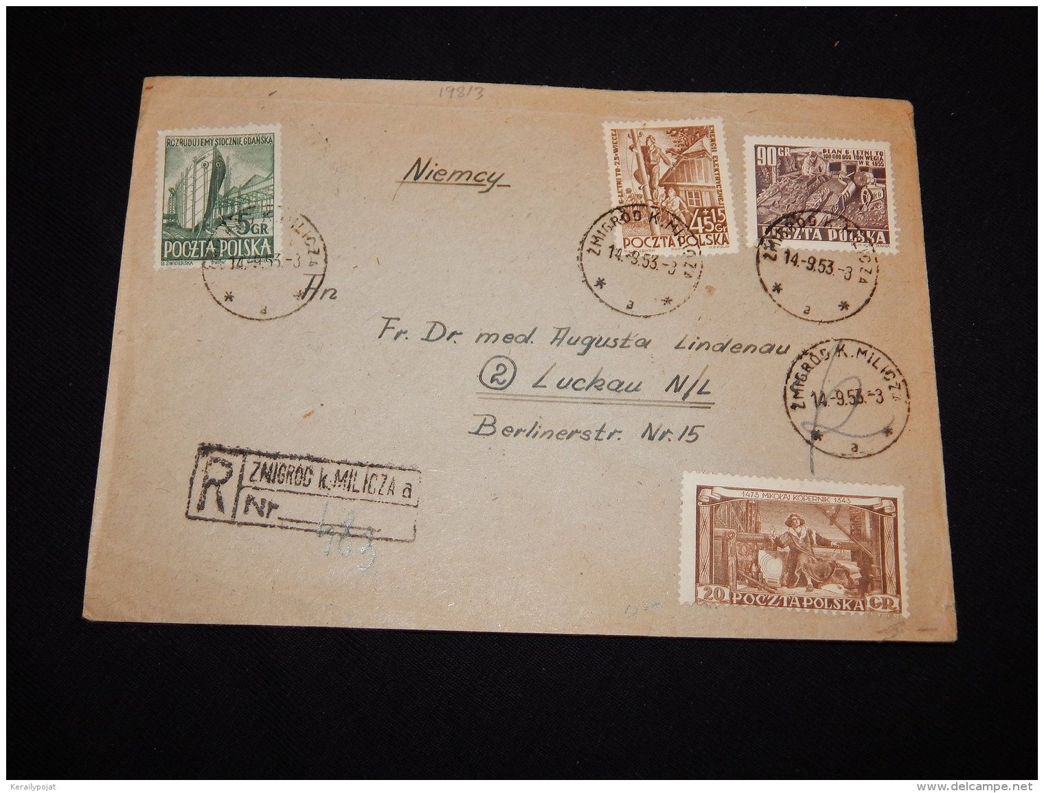 Poland 1953 Zmigroc Registered Cover To Germany__(L-19813) - Storia Postale