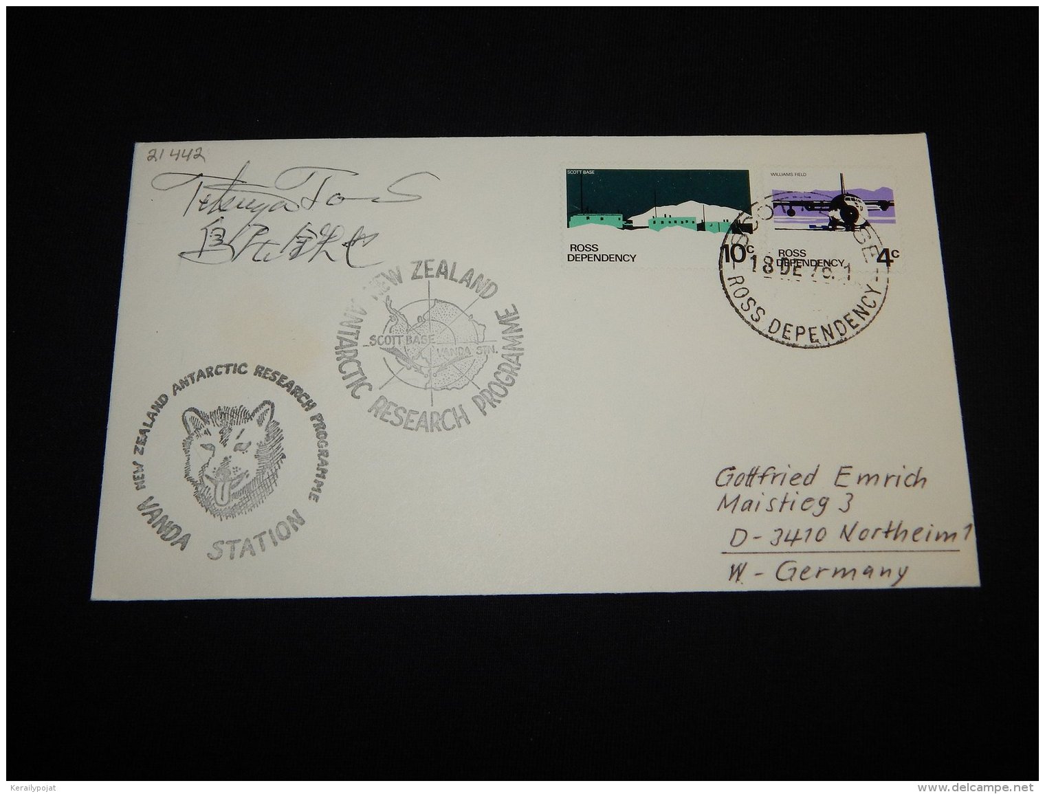 Ross Dependency 1978 Vanda Station Signature Cover__(L-21442) - Lettres & Documents