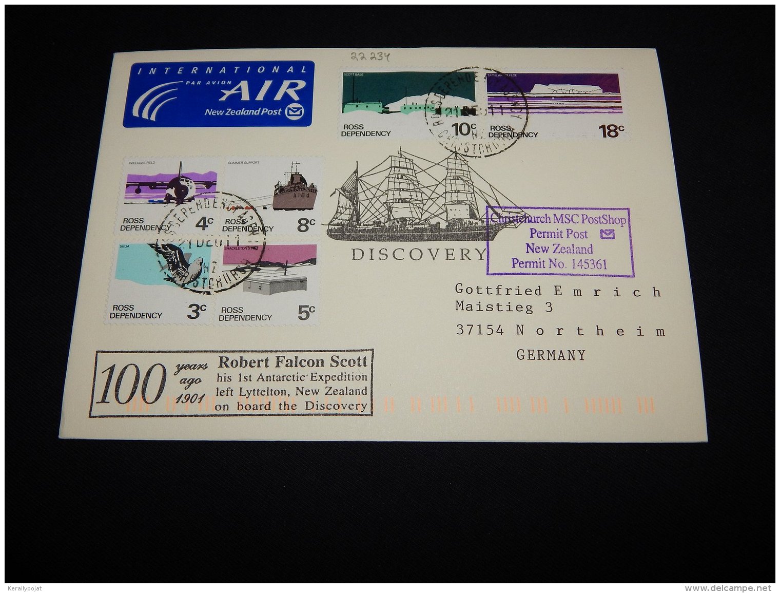 Ross Dependency 2001 Robert Falcon Scott Air Mail Cover To Germany__(L-22234) - Covers & Documents