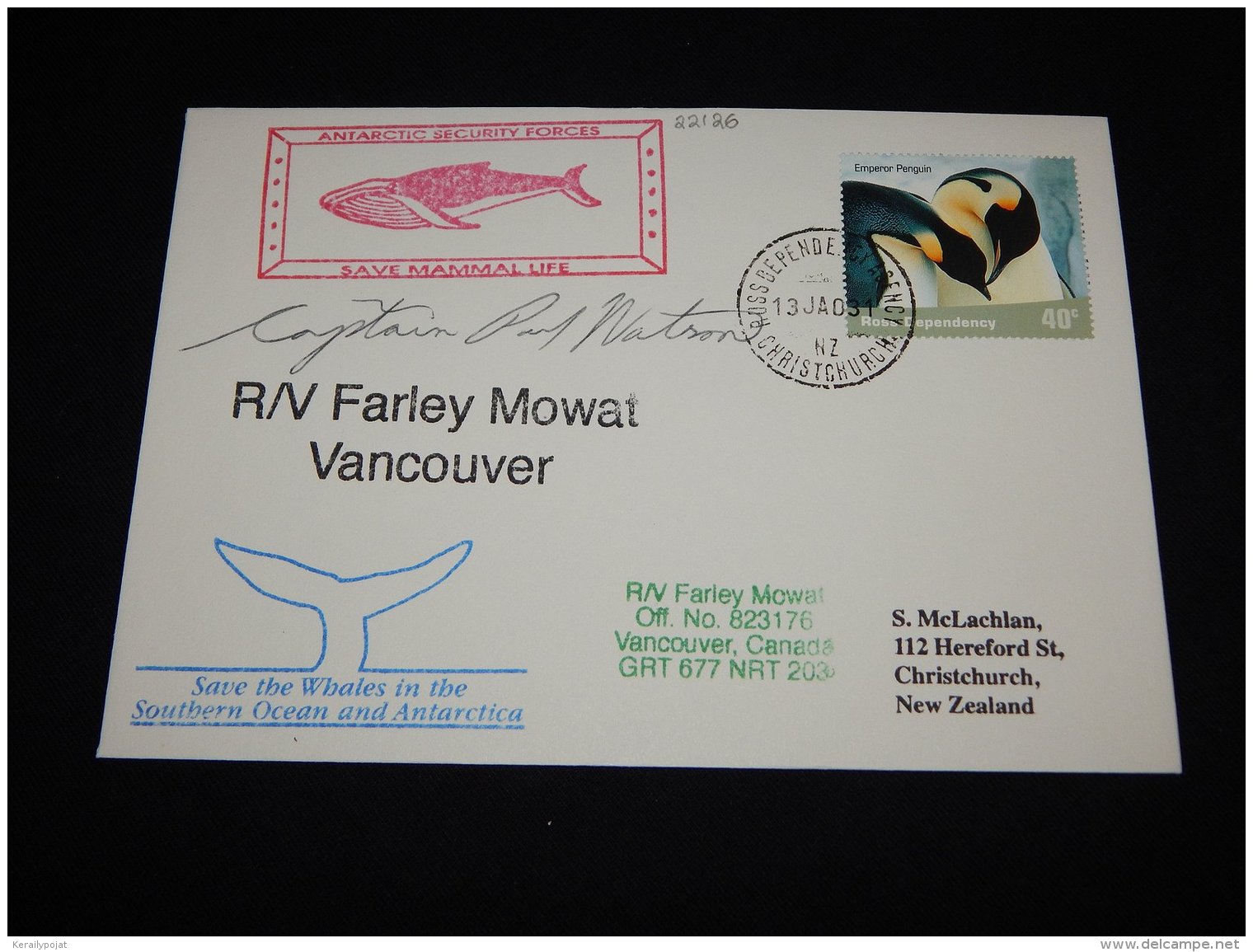 Ross Dependency 2003 R/V Farley Mowat Vancouver Cover__(L-22126) - Covers & Documents