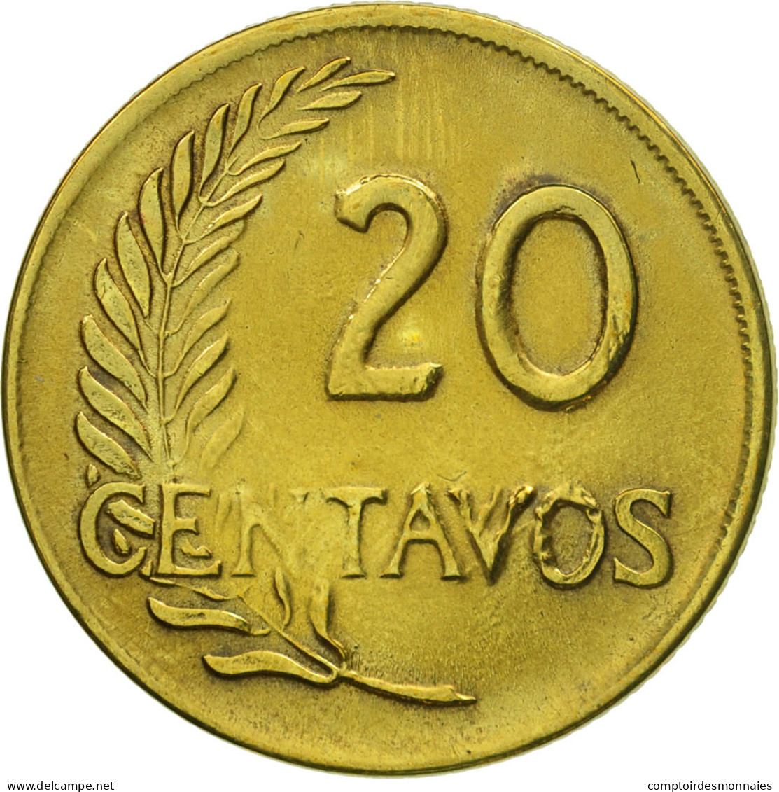 Monnaie, Pérou, 20 Centavos, 1964, Lima, SUP, Laiton, KM:221.2b - Pérou