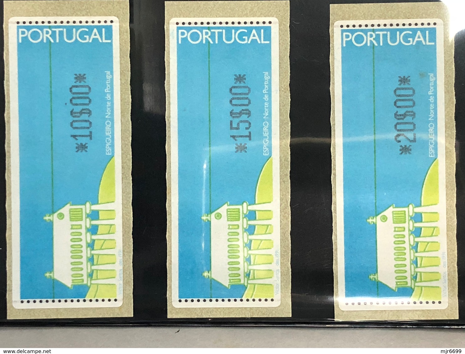 PORTUGAL 1991\1992 ESPIGUEIRO ATM LABELS SET OF 3 WITH DOTS - Timbres De Distributeurs [ATM]