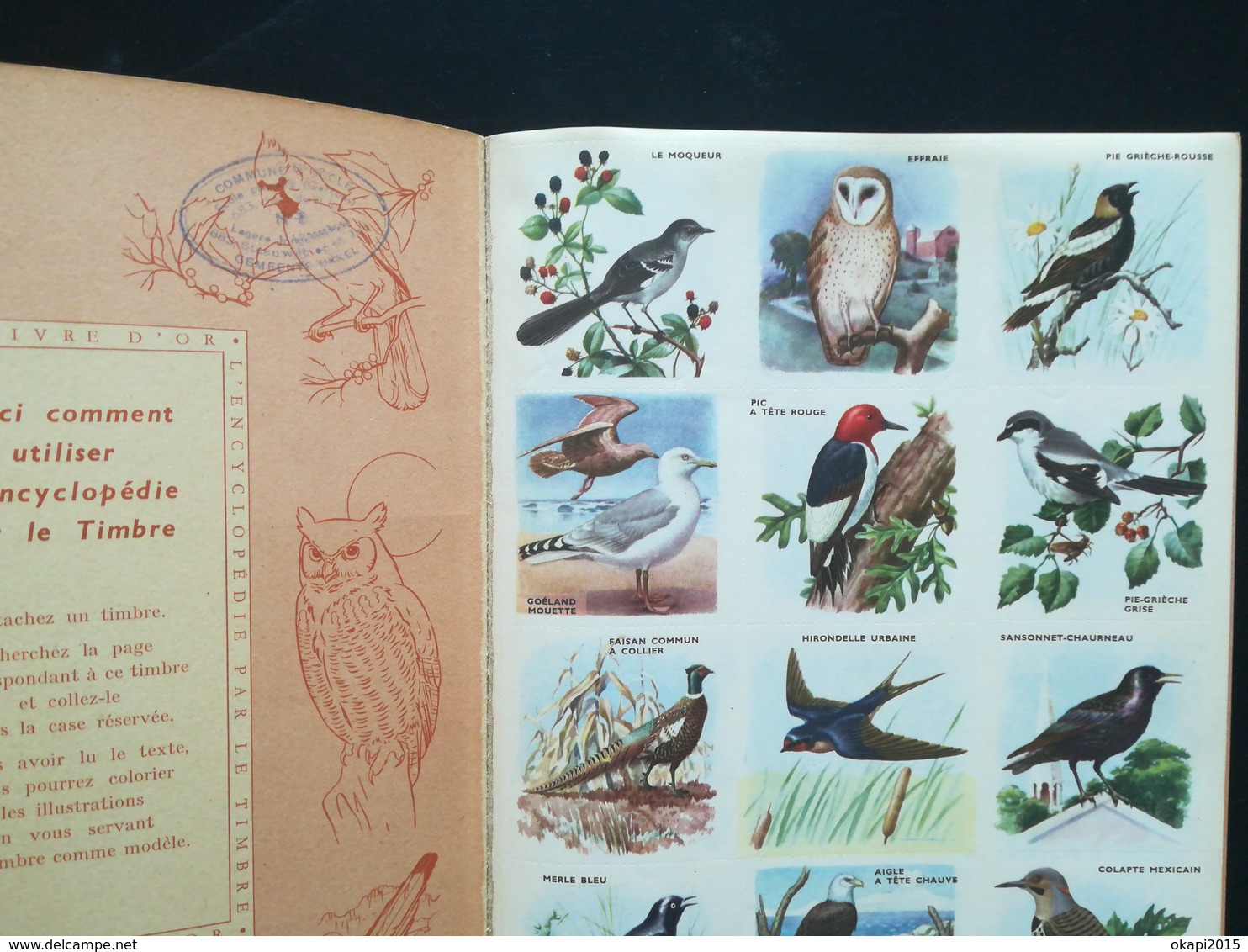 Lot de 3 " Encyclopédie par le Timbre "  non encore complétées les explorateurs les oiseaux les roches et minéraux