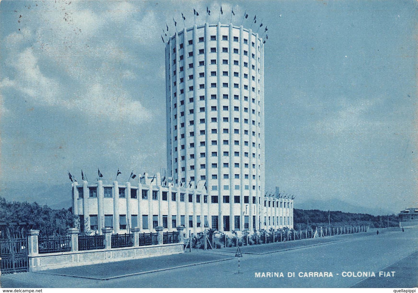 08367 "MARINA DI CARRARA - COLONIA FIAT" ARCH. '900.   CART SPED 1953 - Carrara