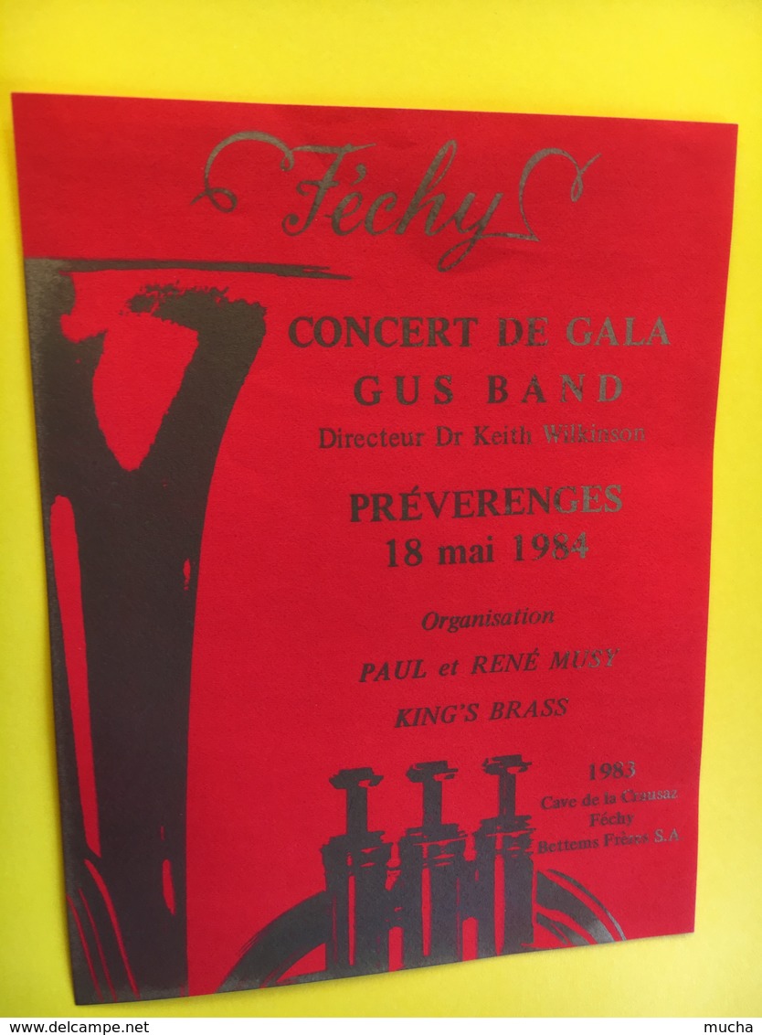 8784 - Concert De Gala Gus Band Préverenges 1984 Suisse Féchy 1983 - Musique