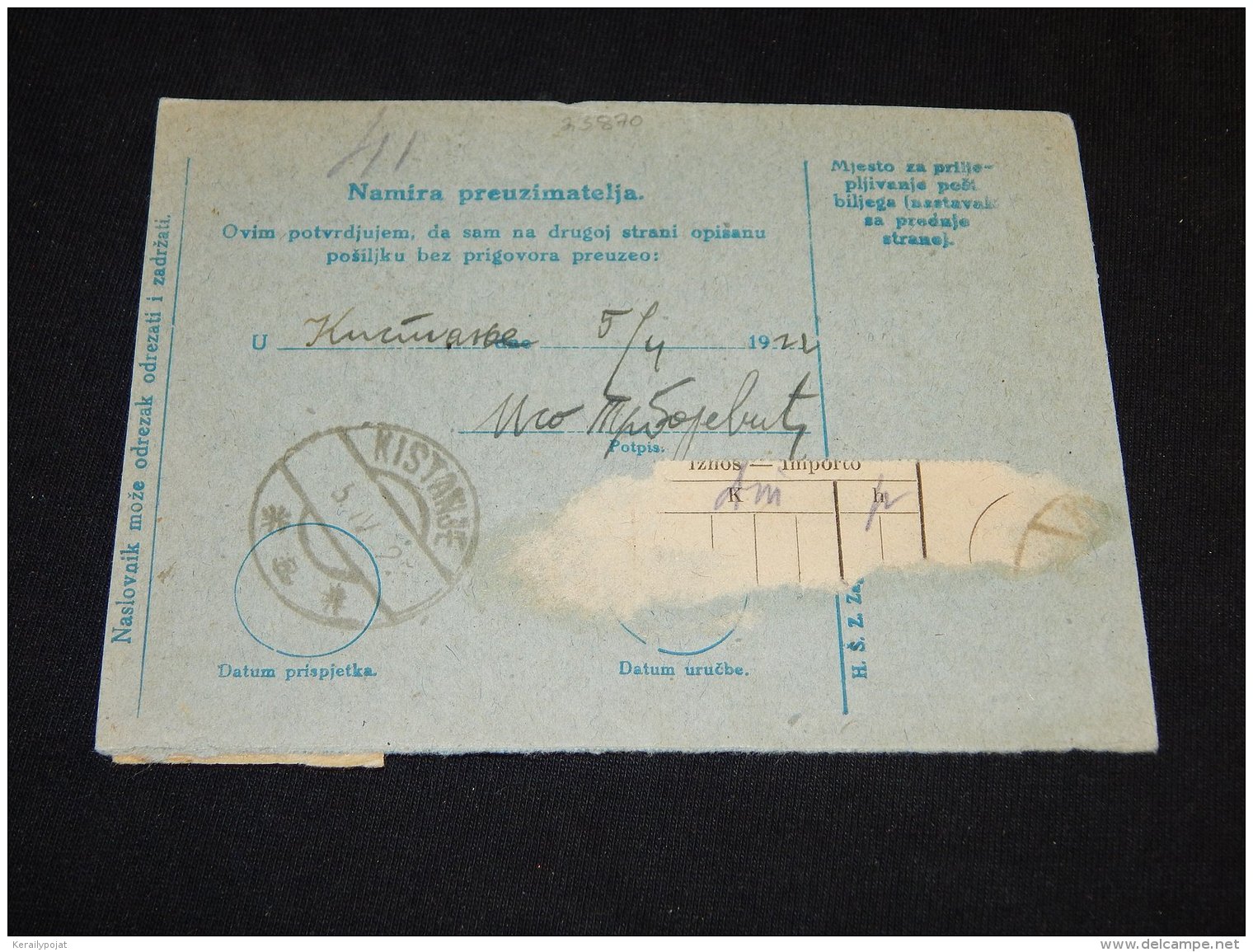 Yugoslavia 1922 Zagreb 1 Parcel Card__(L-23870) - Brieven En Documenten