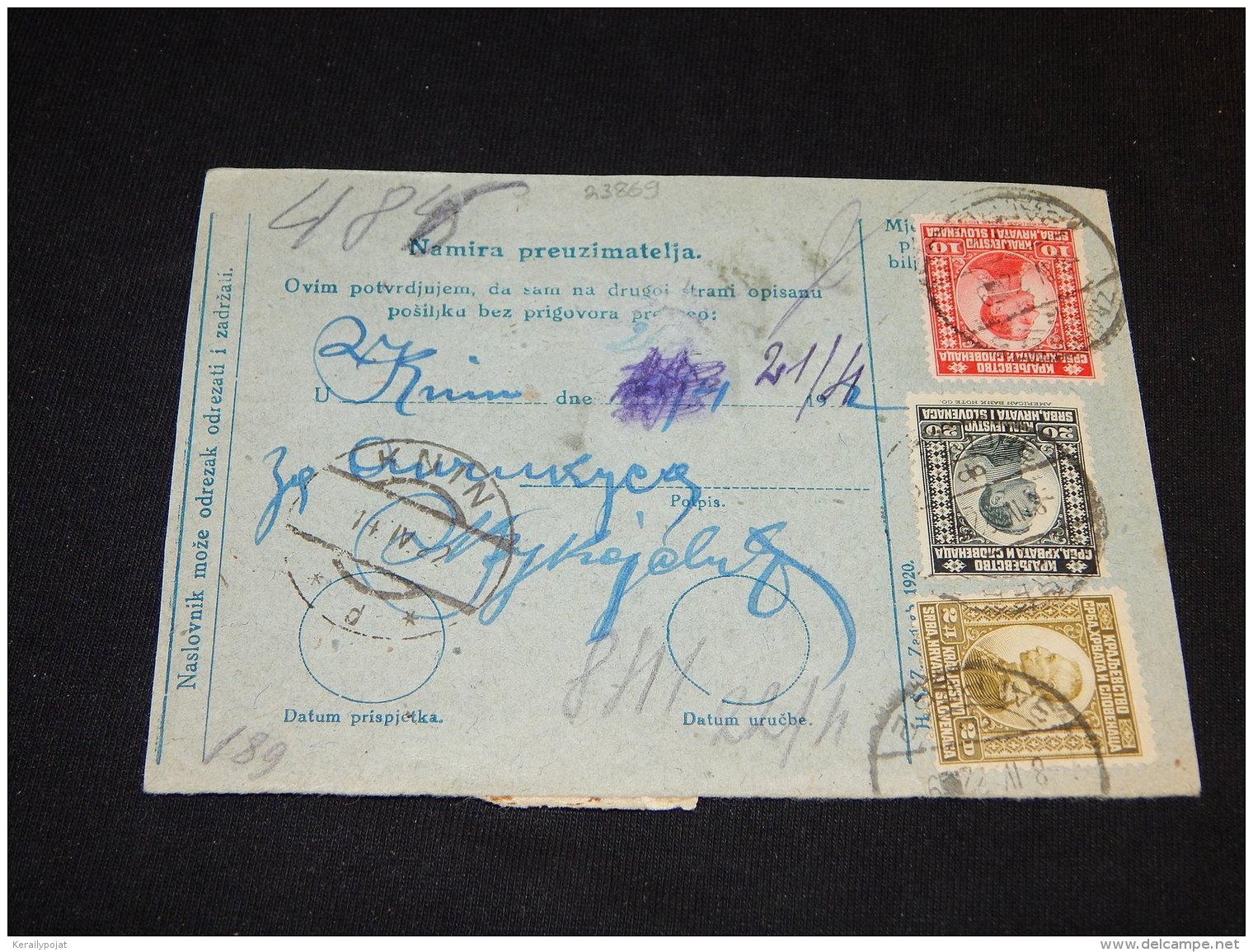 Yugoslavia 1922 Zagreb 2 Parcel Card__(L-23869) - Covers & Documents
