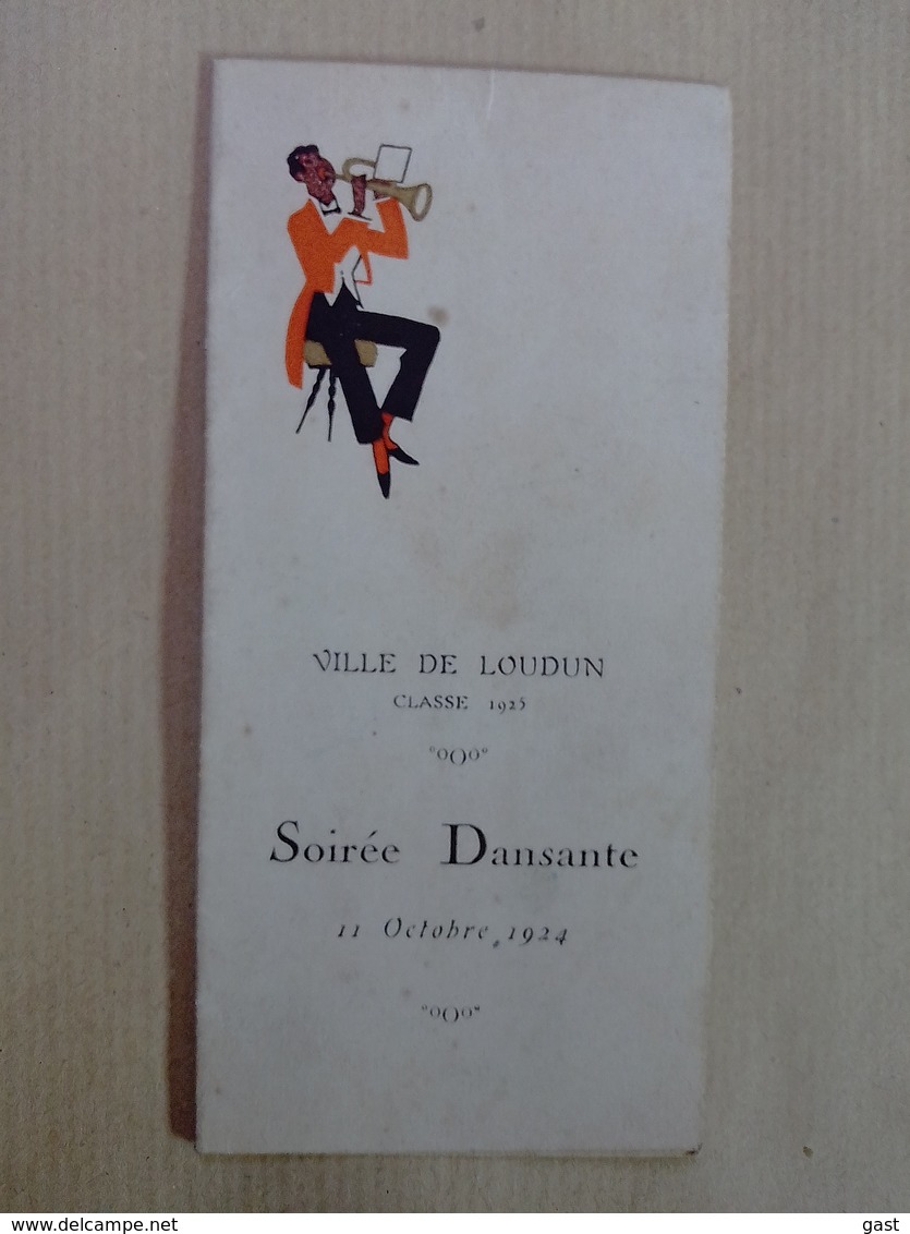 86 LOUDUN  CLASSE 1925 SOIREE DANSANTE DU 11 OCTOBRE  1924 AU  SALON   DE L  HOTEL  DE VILLE ---  ORCHESTRE   LEMERT - Programs