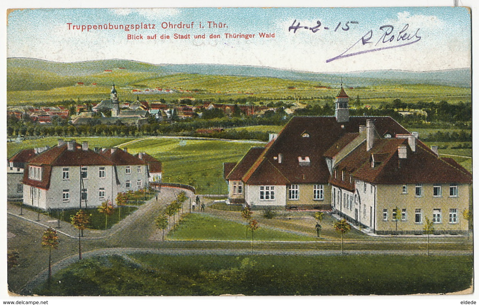 Ohrdruf French Prisoner 1915 Cachets . Prisonnier Français Vers Verneuil L' Etang - Autres & Non Classés