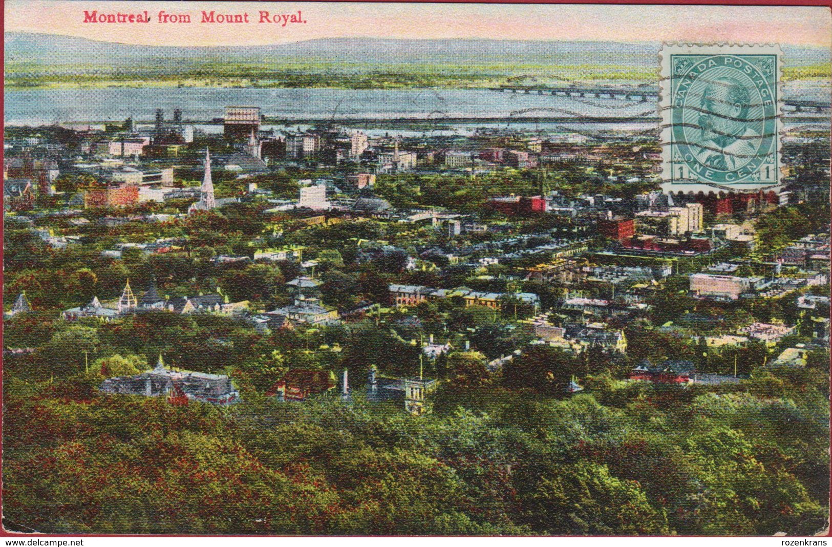 Montreal From Mont Real Quebec Canada 1909 RARE OLD POSTCARD - Montreal