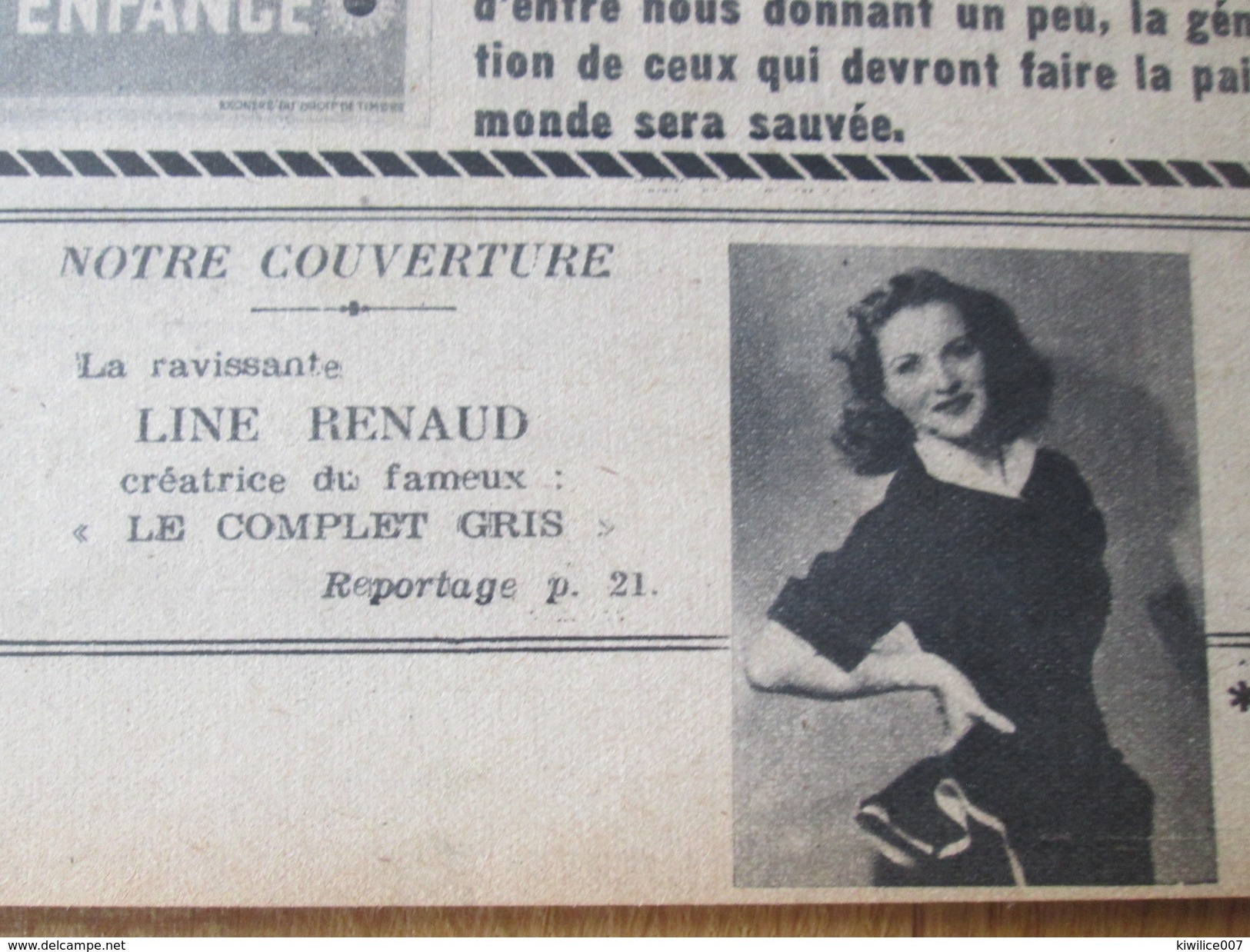 1948  LINE RENAUD  Armentieres  A Retrouvé Ses Souvenirs D Enfance - Non Classés
