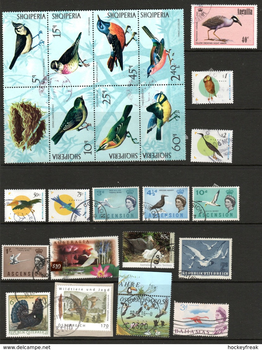 Birds Countries A-C - 50 X Used To Very Fine Used On 2 X Scans Cat £90+/- See Full Description Below - Zwaluwen