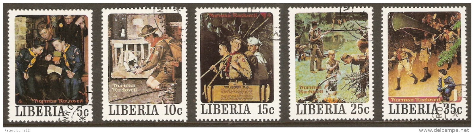 Liberia 1979  Norman Rockwell Various Values Fine Used - Liberia