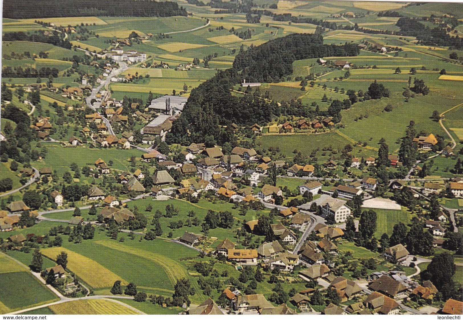 Rad-Quer WM 75 Berufsfahrer.  Melchnau Mi:1019, Schützen - WM. Fliegeraufnahme Melchnau - Cyclisme