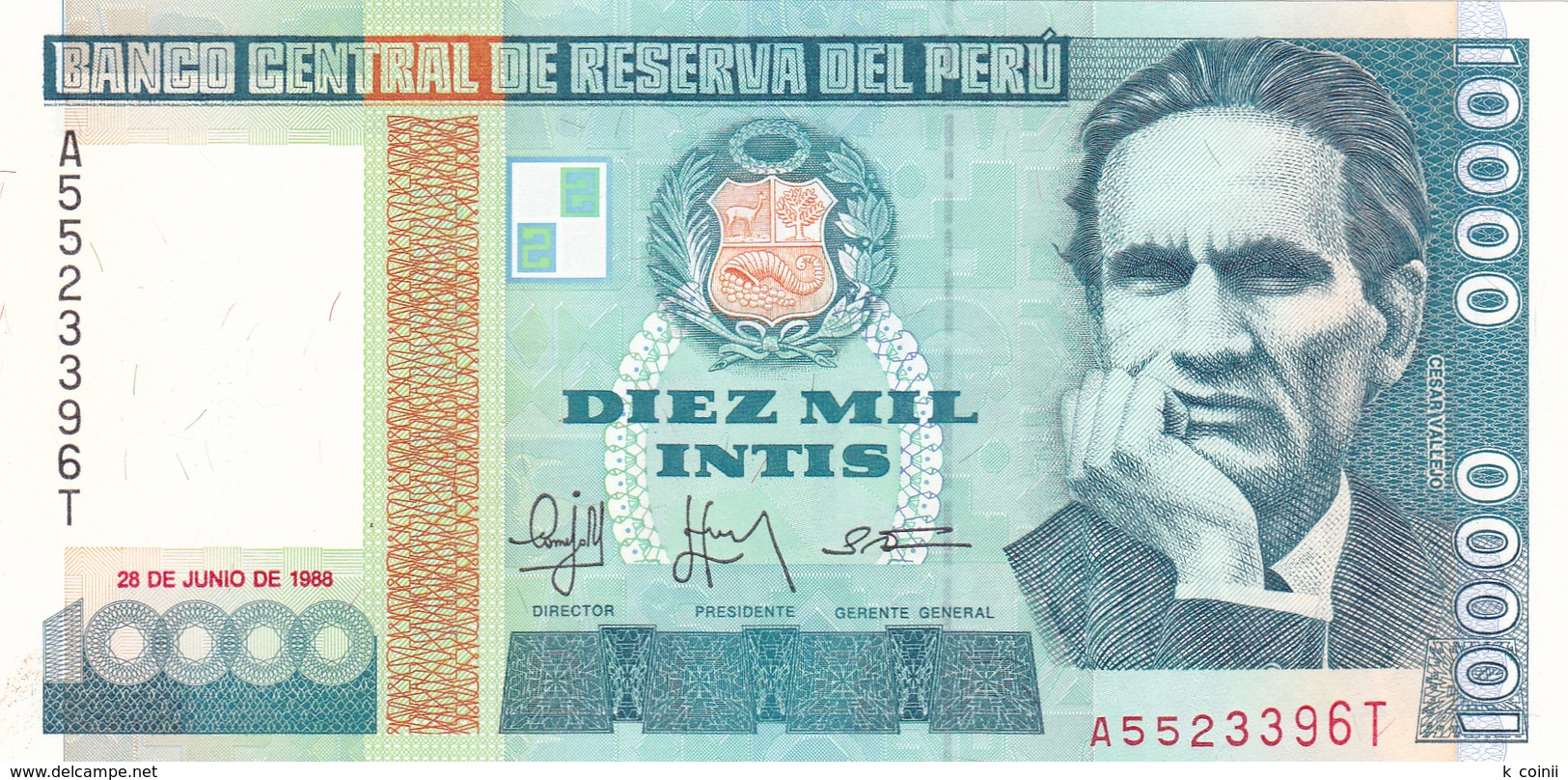 Peru - 10000 10.000 Intis 28 June 1988 - UNC - Perú