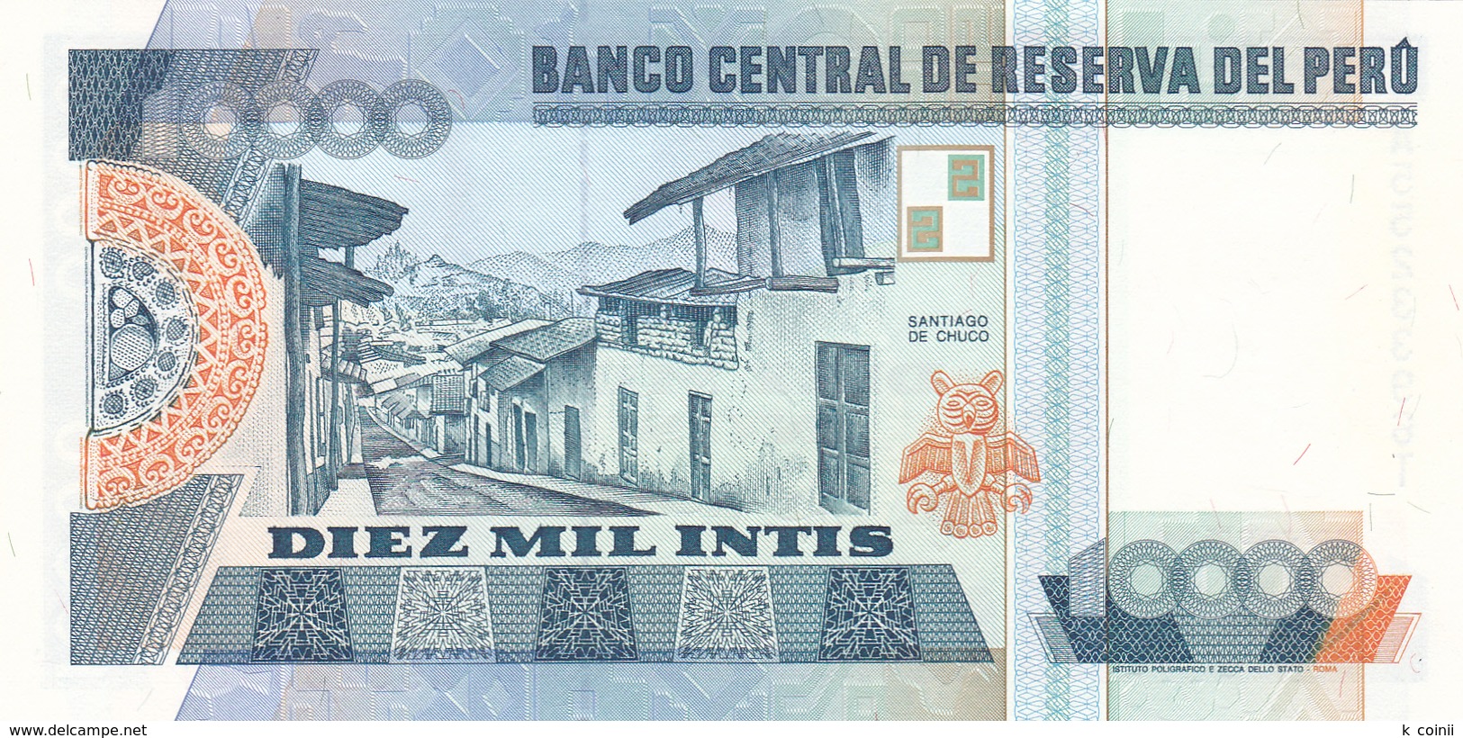 Peru - 10000 10.000 Intis 28 June 1988 - UNC - Perú