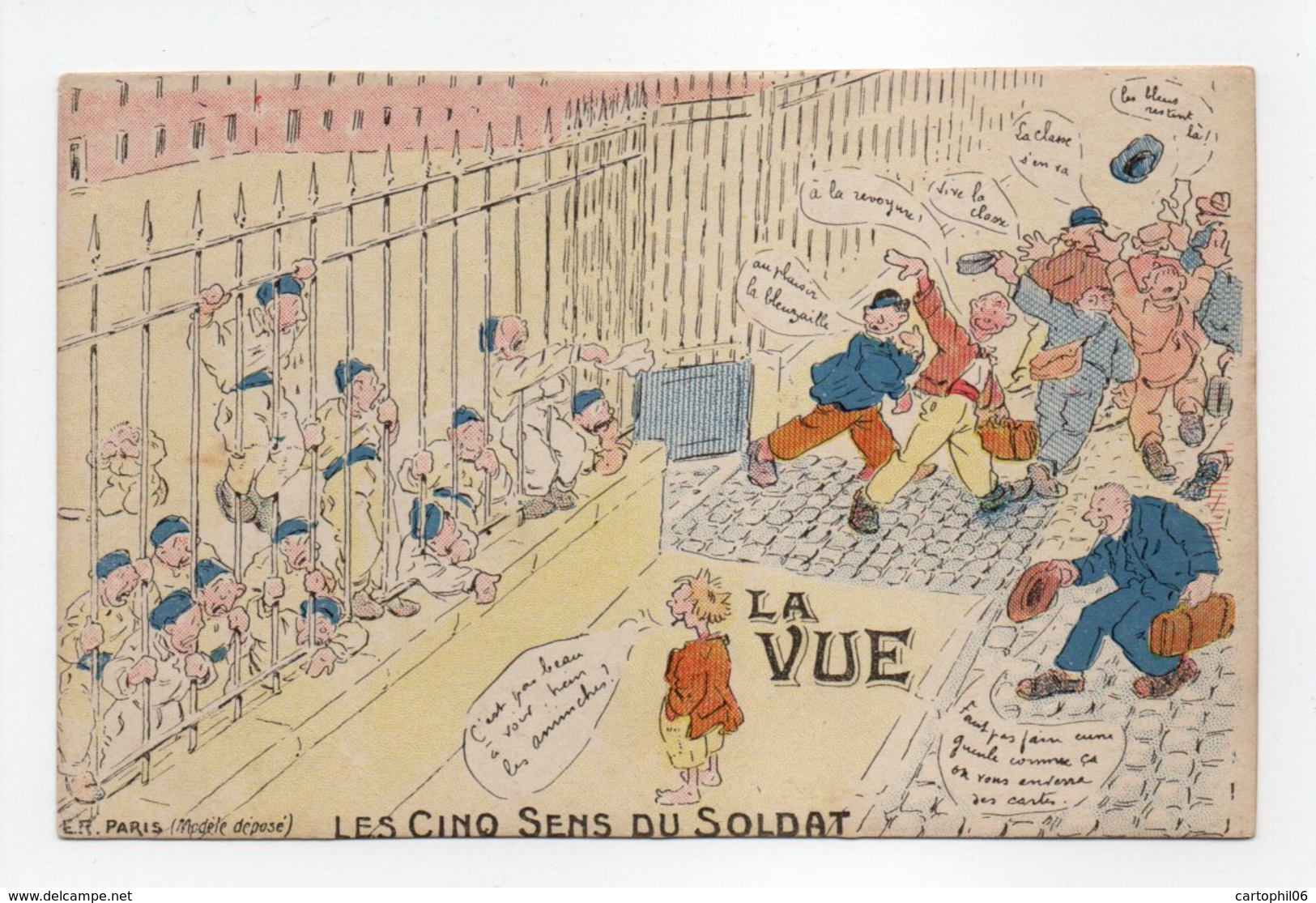 - CPA MILITAIRES - Les Cinq Sens Du Soldat - LA VUE - Edition E. R. - - Humour