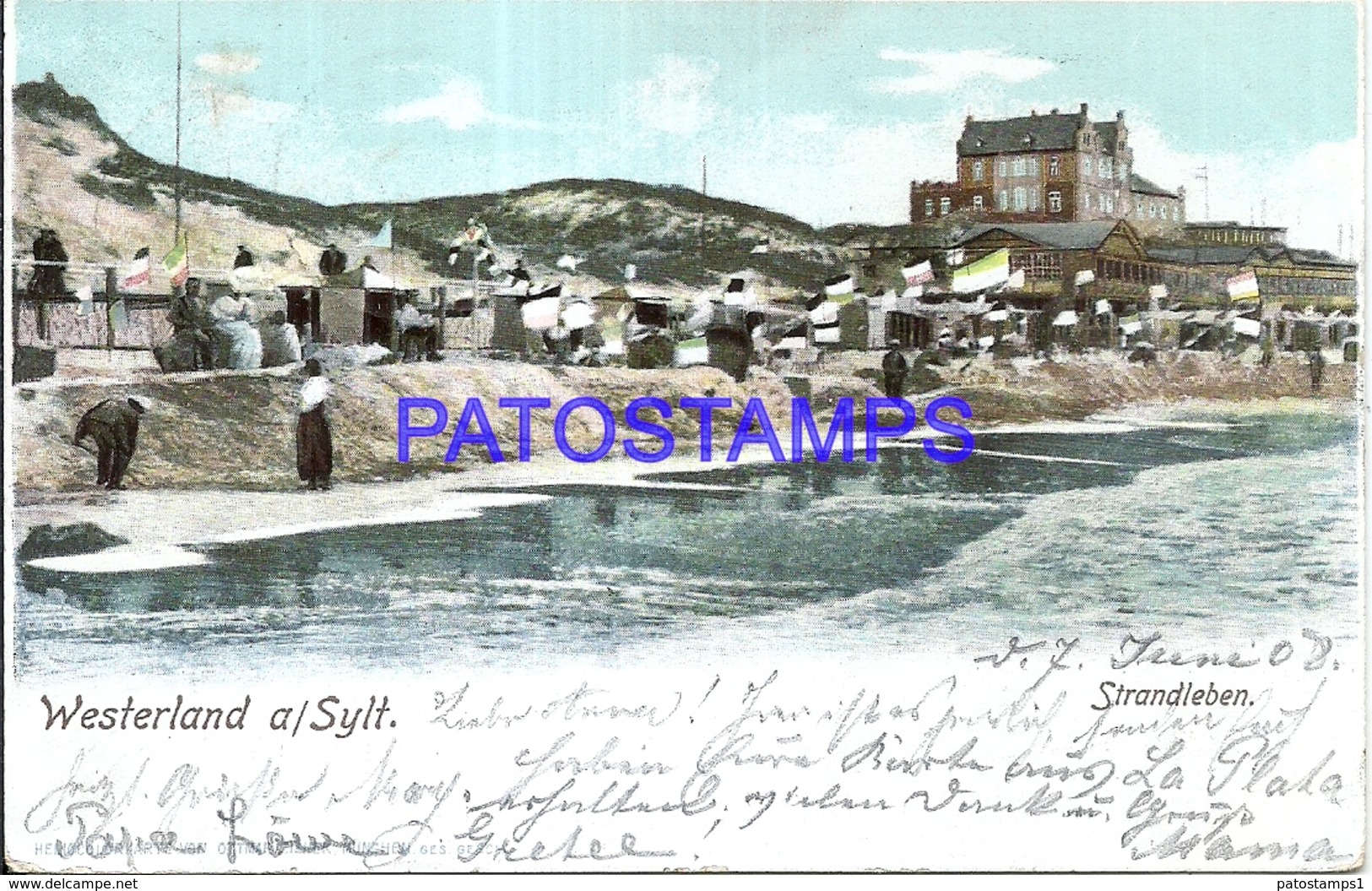 98774 GERMANY WESTERLAND VIEW BEACH CIRCULATED TO ARGENTINA POSTAL POSTCARD - Sonstige & Ohne Zuordnung