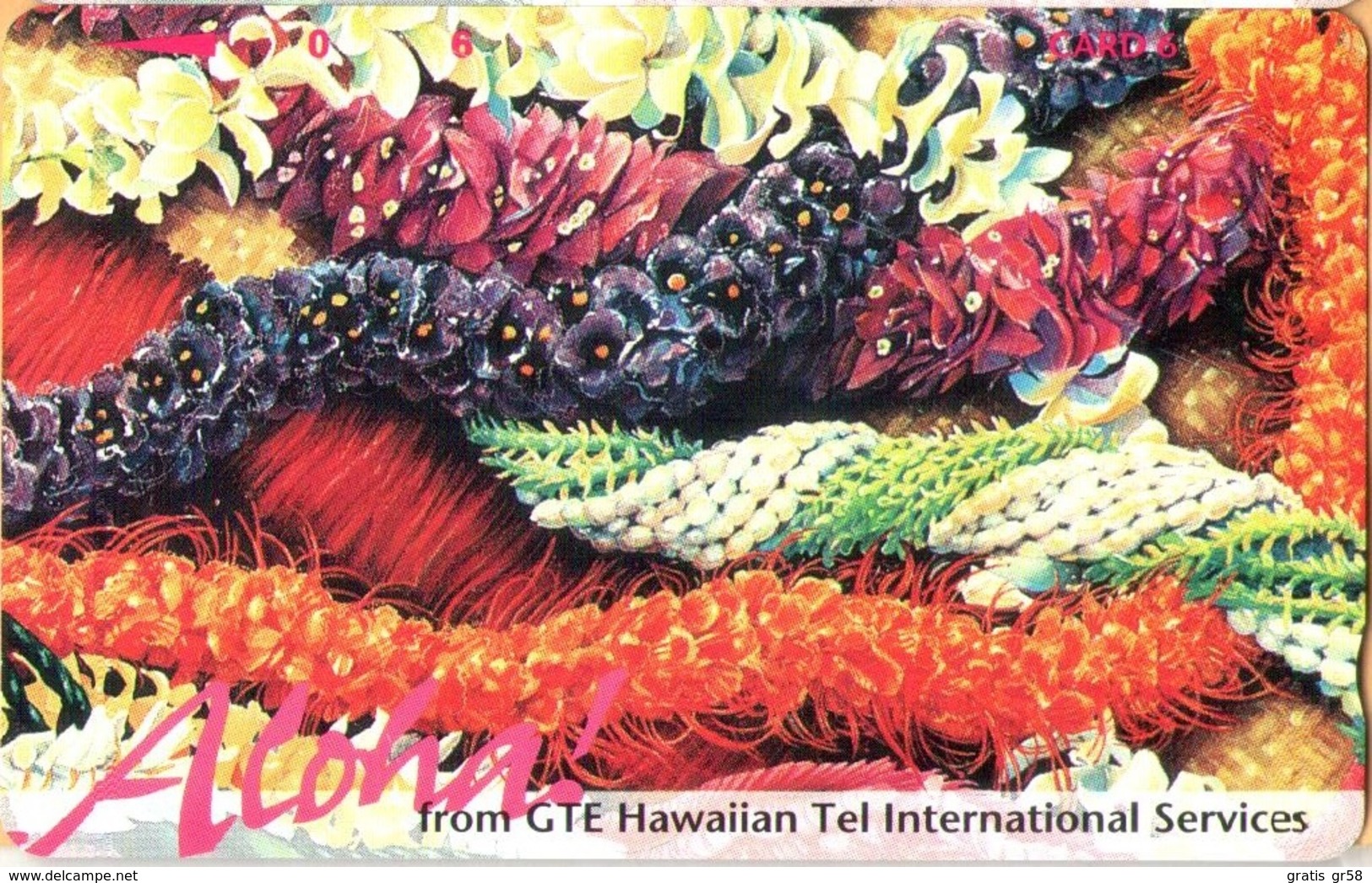 Hawaii - GTH-52, Very Colorful Leis & Red 'Aloha!', 6U, 10.000ex, Mint - Hawaï