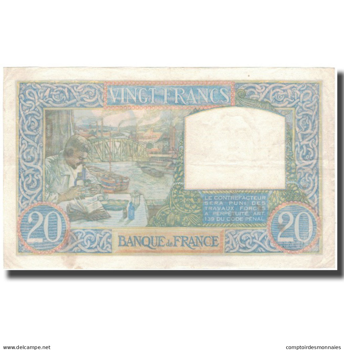 France, 20 Francs, 20 F 1939-1942 ''Science Et Travail'', 1941-10-30, TTB+ - 20 F 1939-1942 ''Science Et Travail''