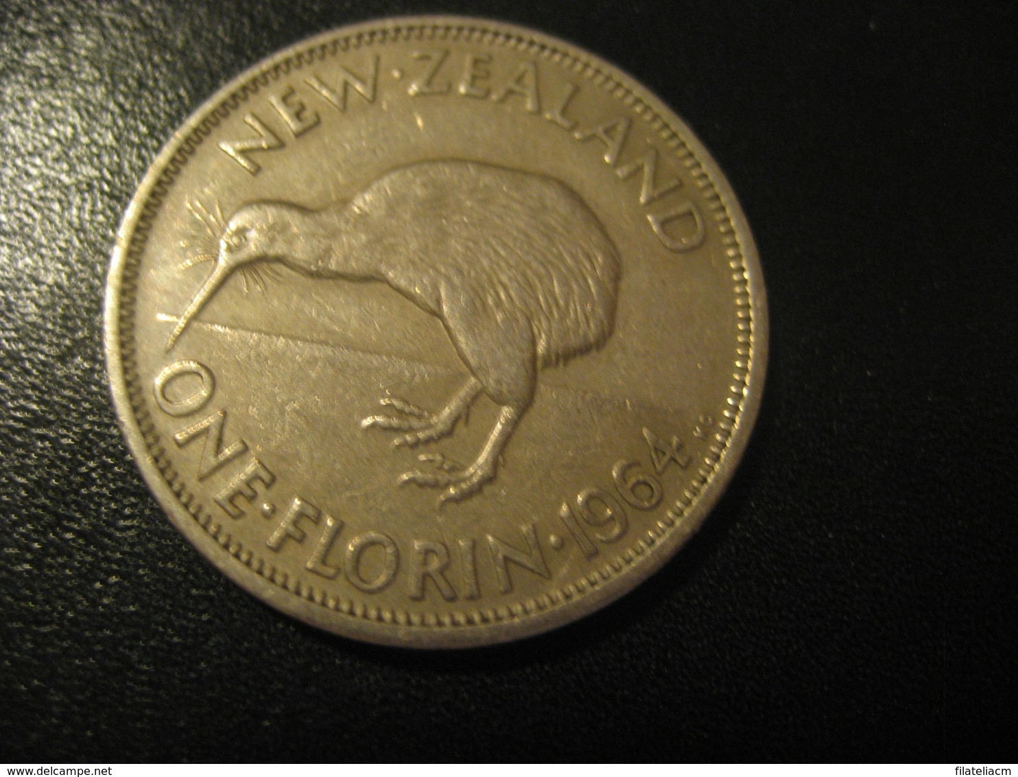 One Florin 1964 NEW ZEALAND QEII Coin - New Zealand