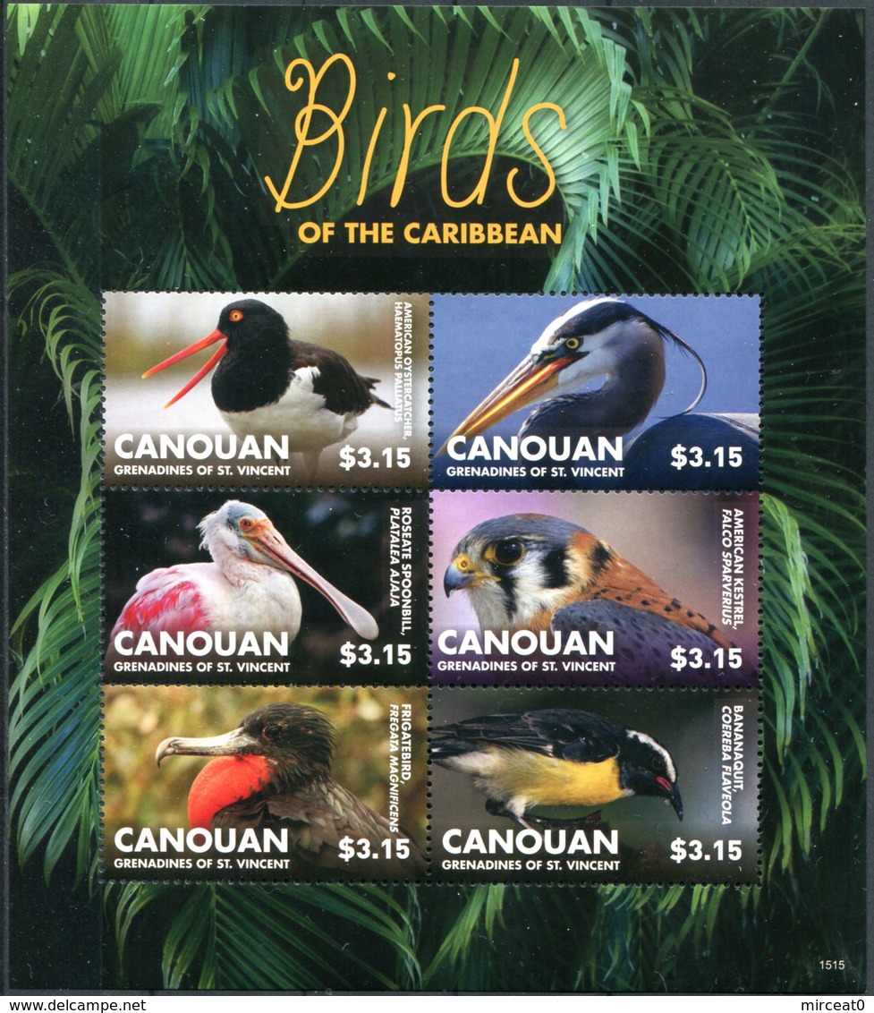 CANOUAN GRENADINES OF ST VINCENT  2015  MNH - " OISEAUX / BIRDS OF THE CARIBBEAN " - 1 MSHEET - Altri & Non Classificati