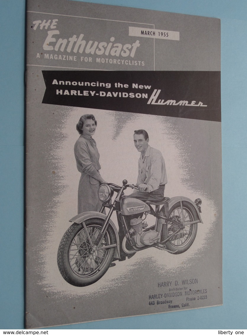 Announcing The New HARLEY-DAVIDSON HUMMER In The ENTHUSIAST A Magazine For Motorcyclists ( March 1955 ) Complete ! - Motorräder