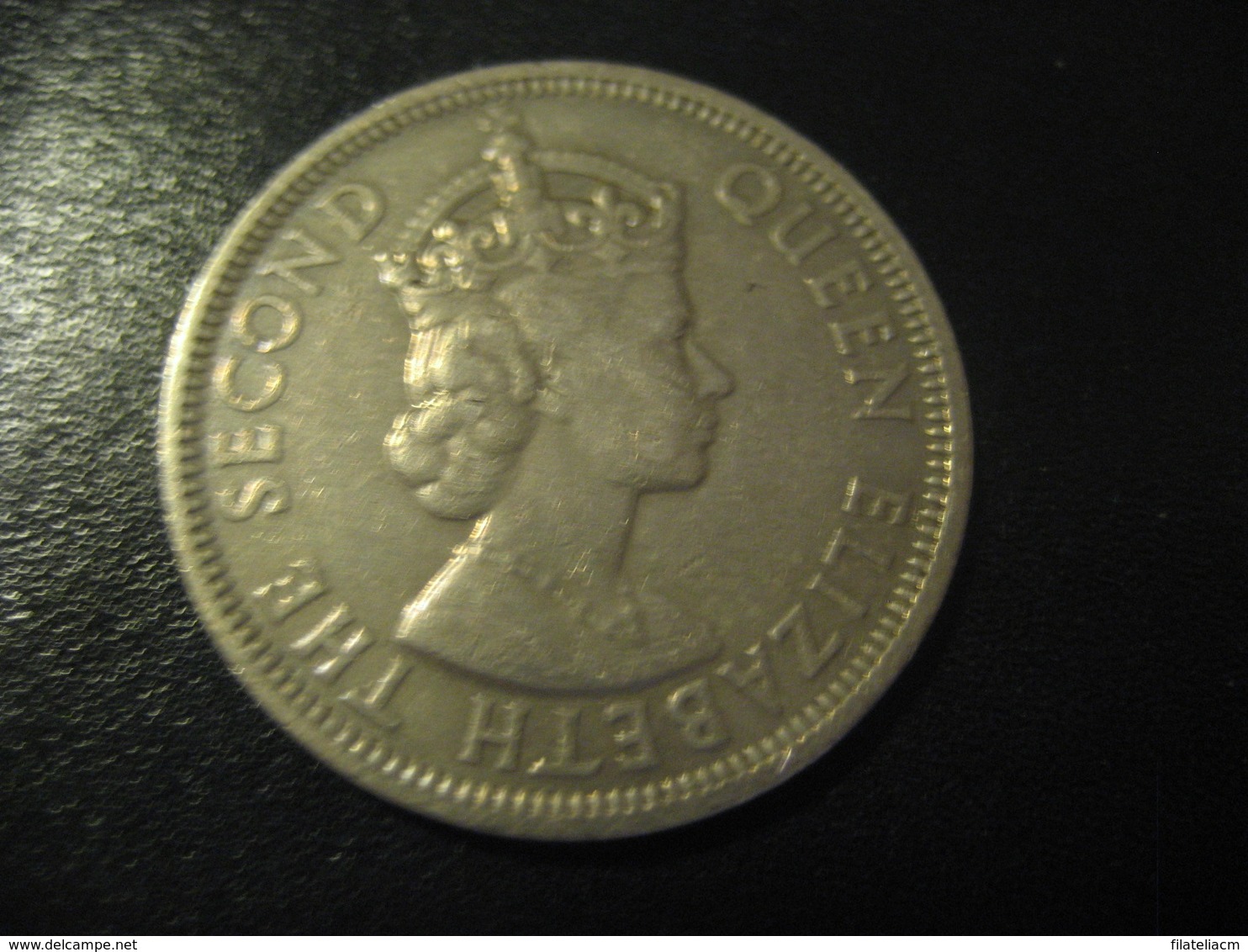 1 One Rupee MAURITIUS 1975 QEII Coin British Area Colony - Maurice