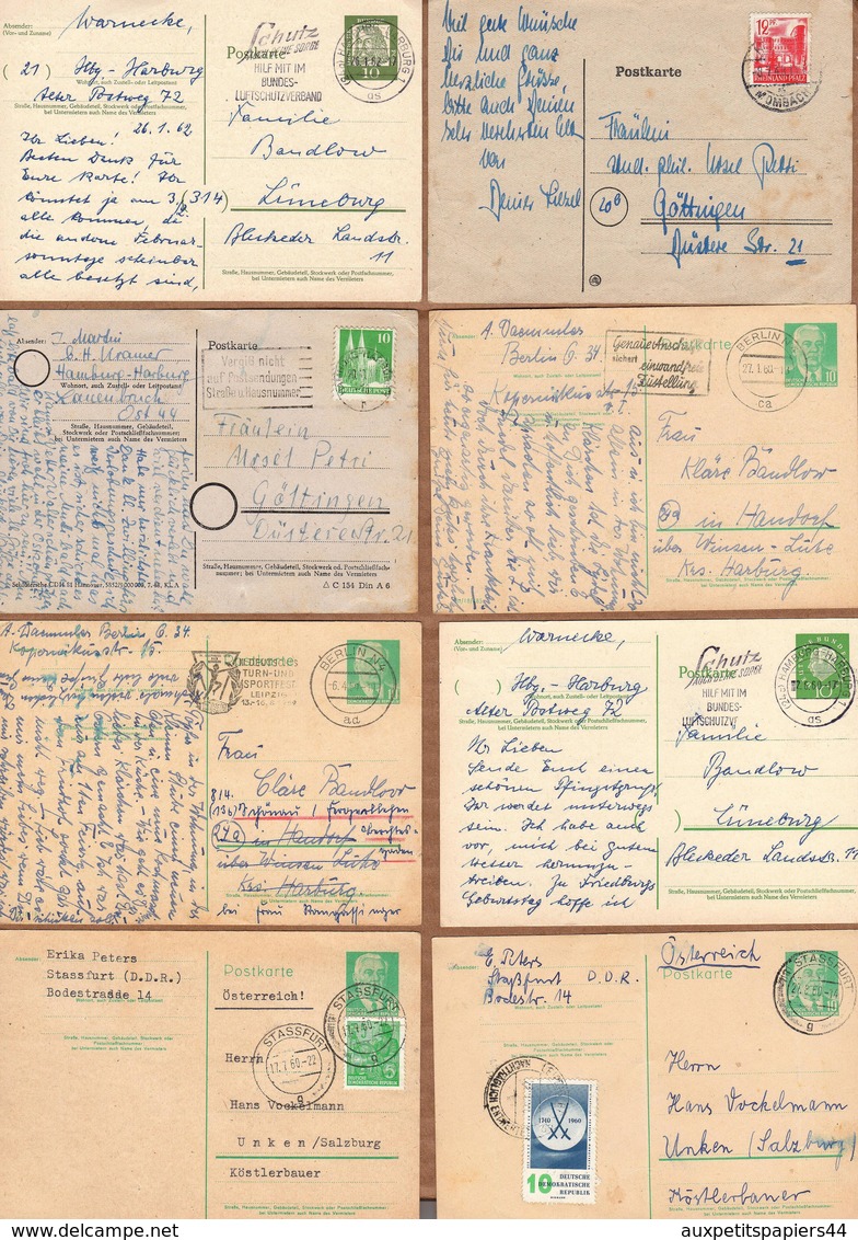 Lot de 24 CPA Lettres avec Timbre et Cachet avec correspondance Allemande de 1900 à 1960 - DDR - Deutschland